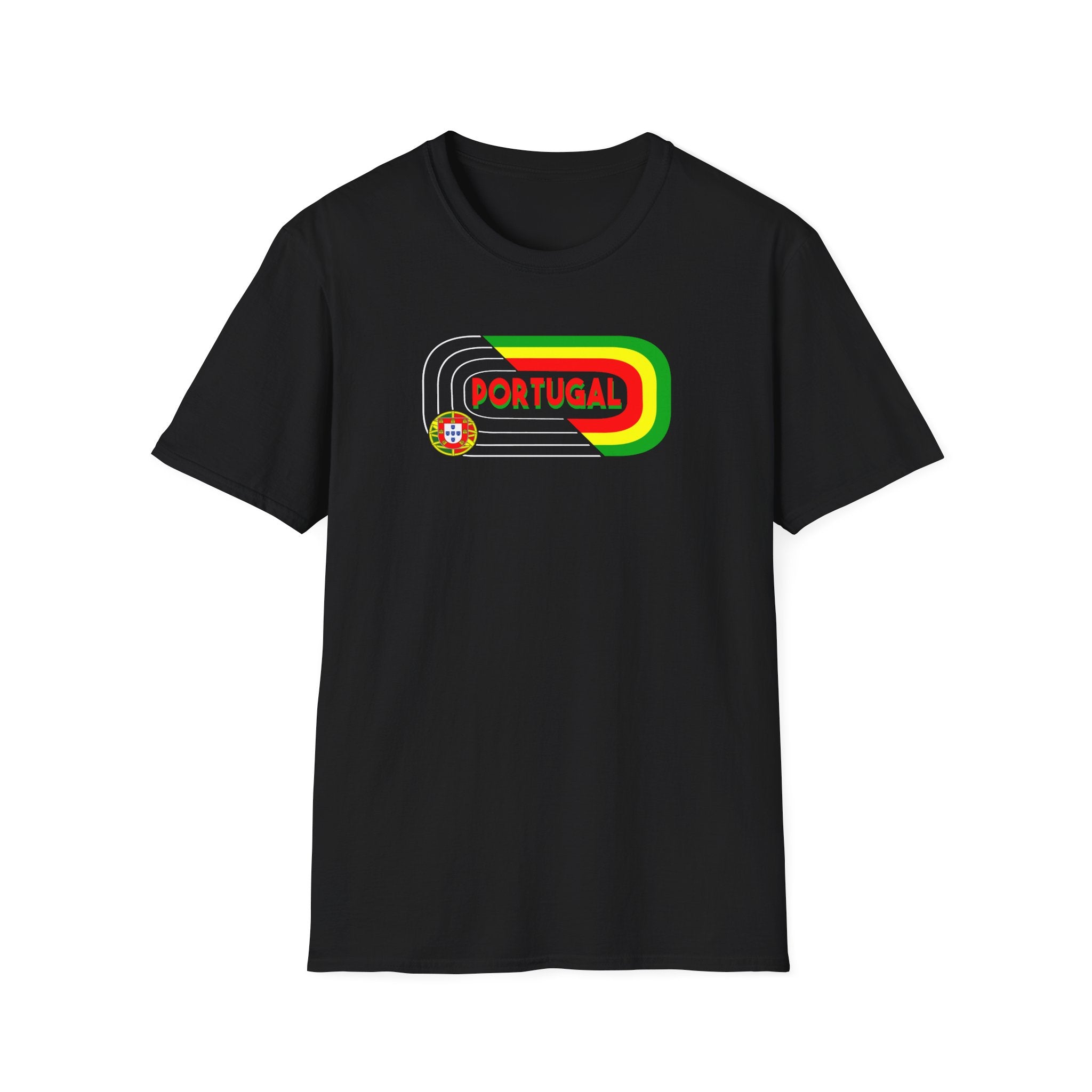Portugal Retro Graphic Tee, Vintage Sports Shirt, Travel Souvenir, Unisex Fashion, Casual Wear, Gift for Travelers