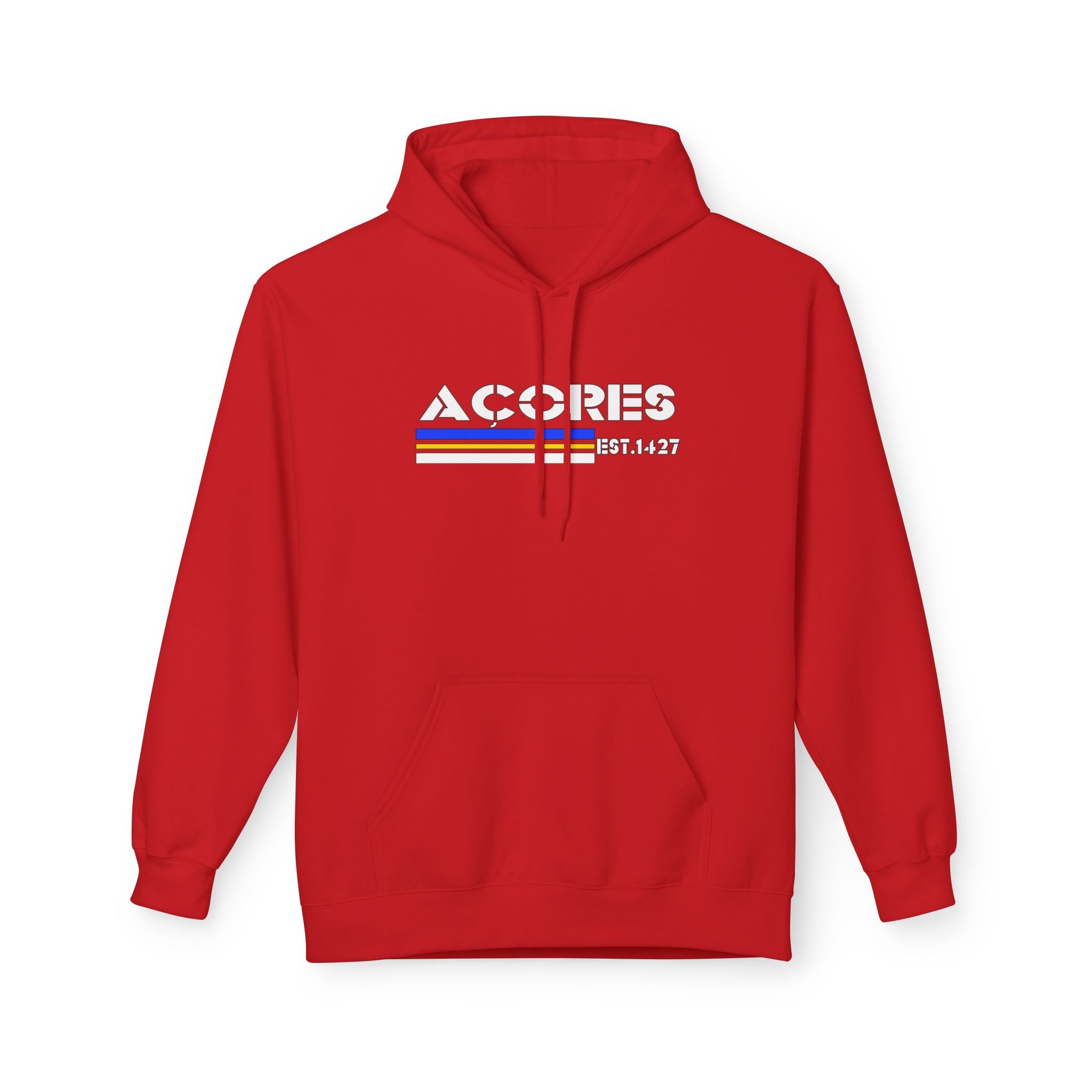 Acores Retro Style Unisex Fleece Hoodie with Graphic Design