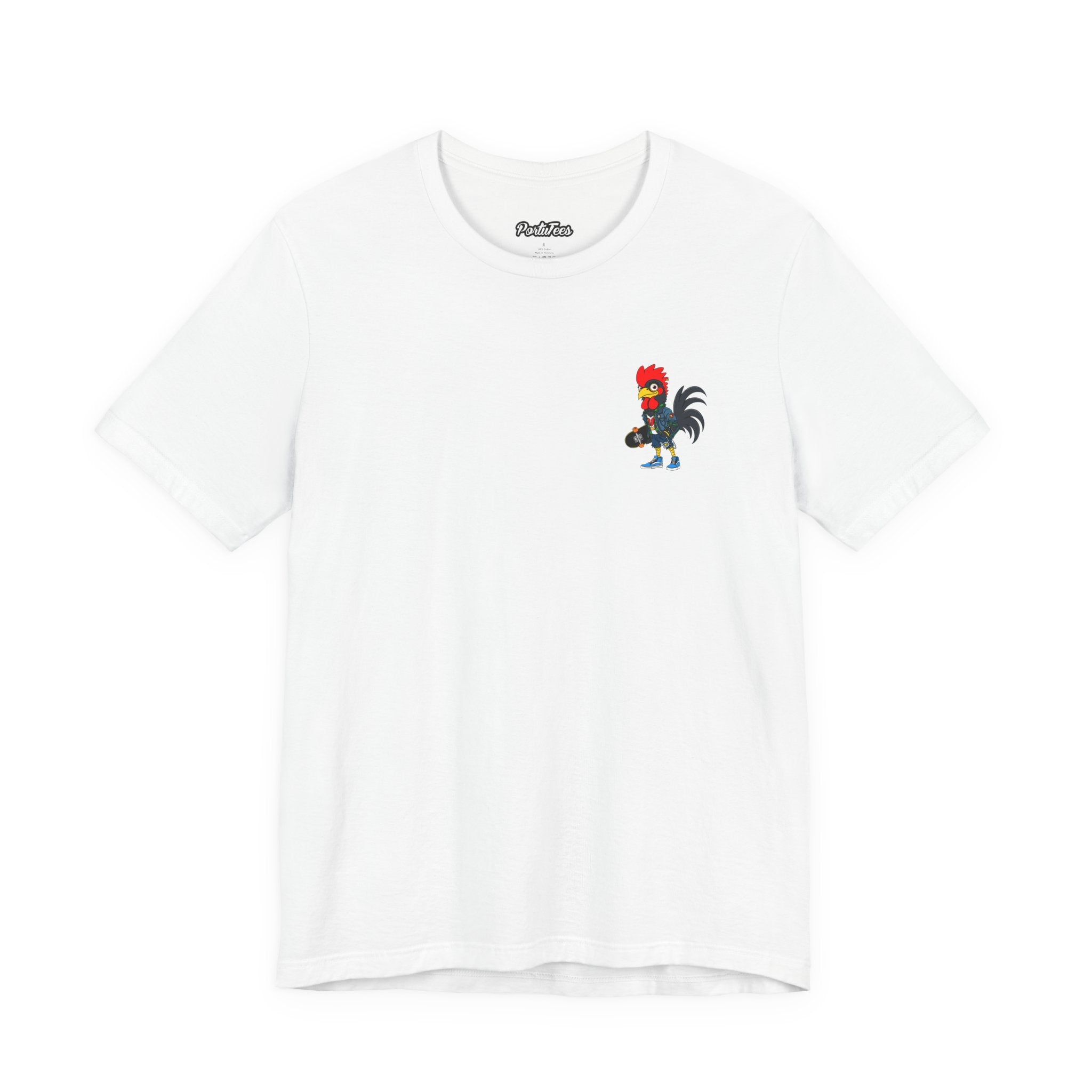 Punk Rock Rooster Graphic Tee, Fun Unisex T-Shirt for Animal Lovers, Casual Wear, Gift for Friends, Street Style Apparel, Unique Gift