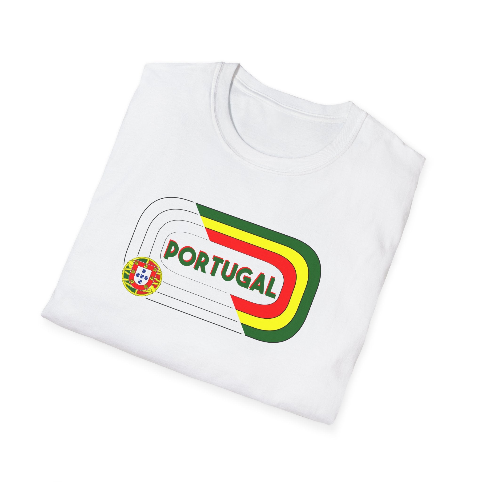 Portugal Retro Graphic Tee, Vintage Sports Shirt, Travel Souvenir, Unisex Fashion, Casual Wear, Gift for Travelers