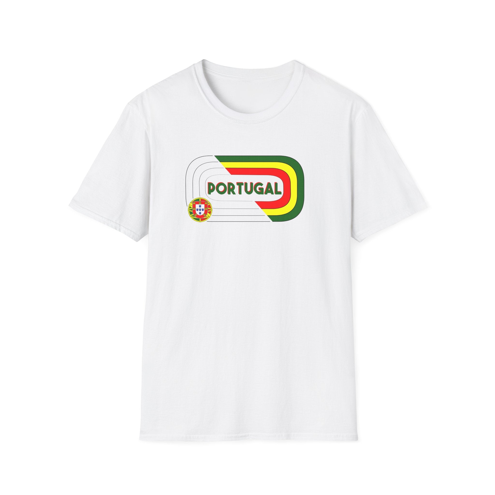 Portugal Retro Graphic Tee, Vintage Sports Shirt, Travel Souvenir, Unisex Fashion, Casual Wear, Gift for Travelers
