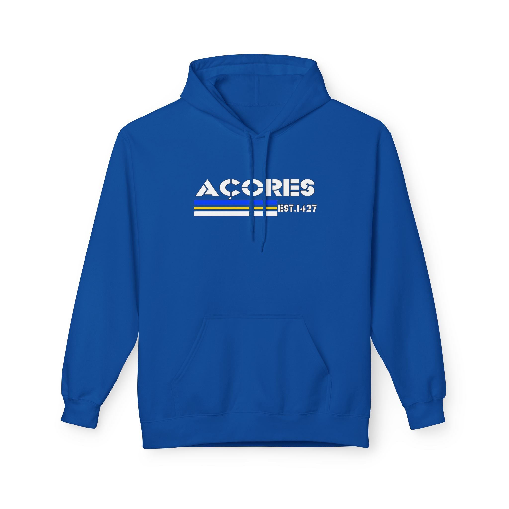Acores Retro Style Unisex Fleece Hoodie with Graphic Design