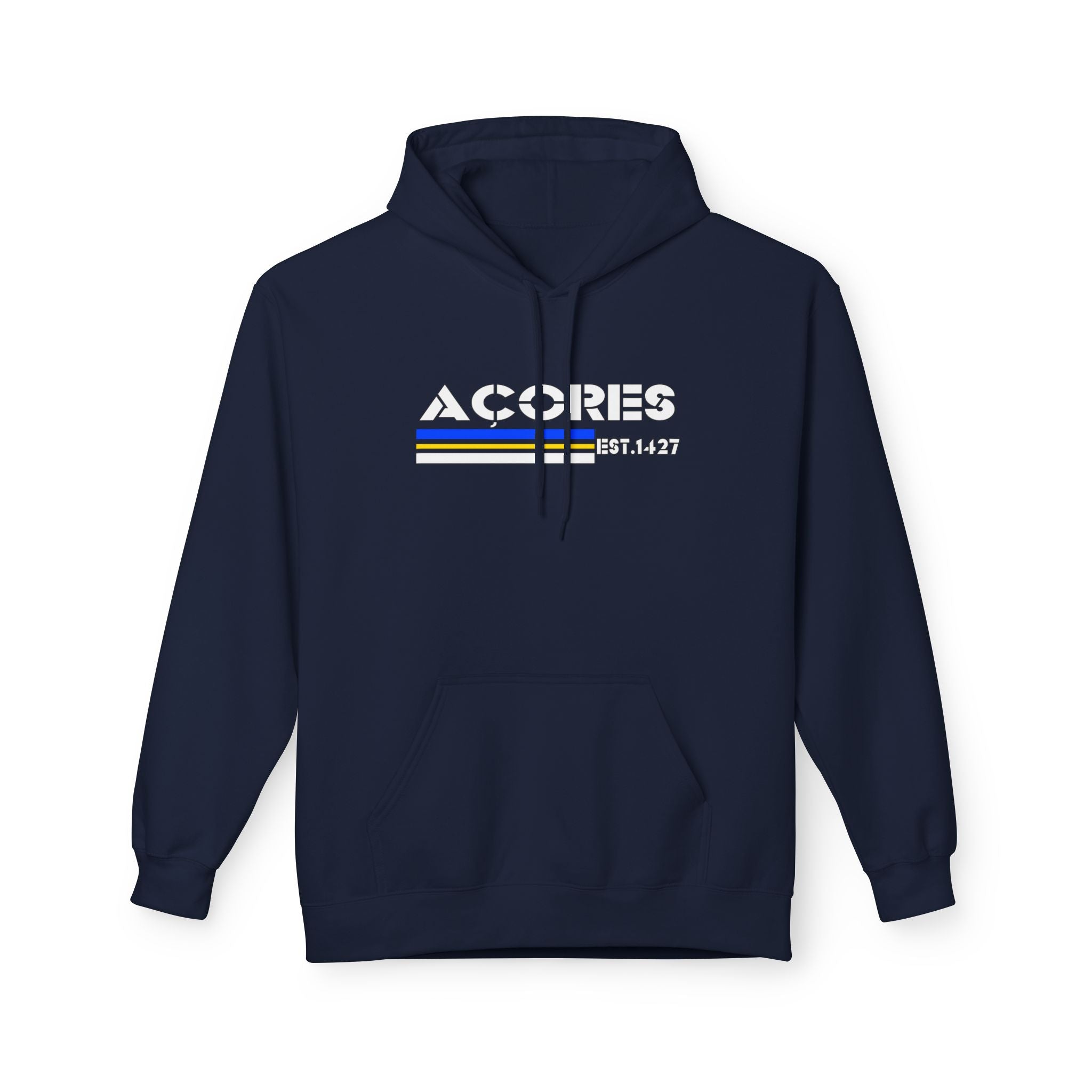 Acores Retro Style Unisex Fleece Hoodie with Graphic Design