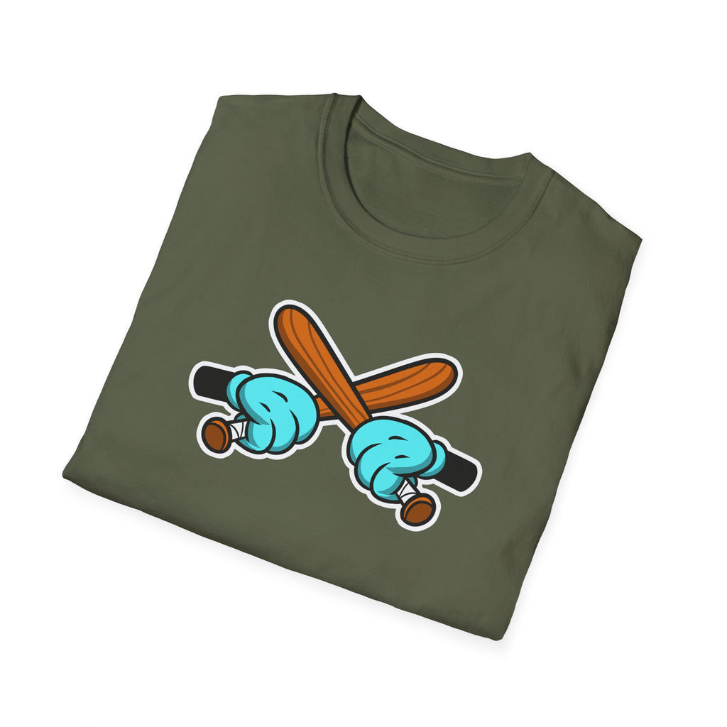Playful Cartoon Baseball T-Shirt - Unisex Softstyle Tee, Casual Wear, Gift for Sports Lovers, Summer Fun, Unique Creative Design