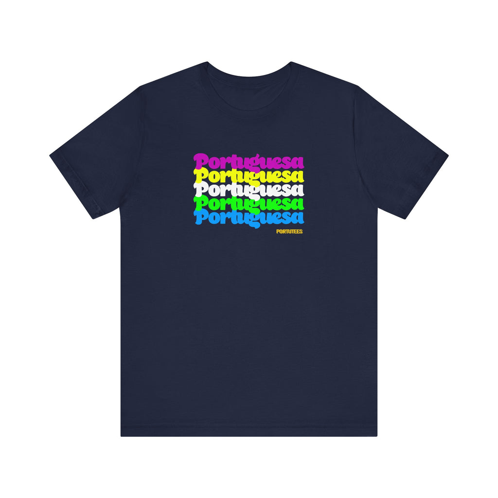 Portuguese Retro Rainbow Tee — "Portuguesa" Graphic T-Shirt