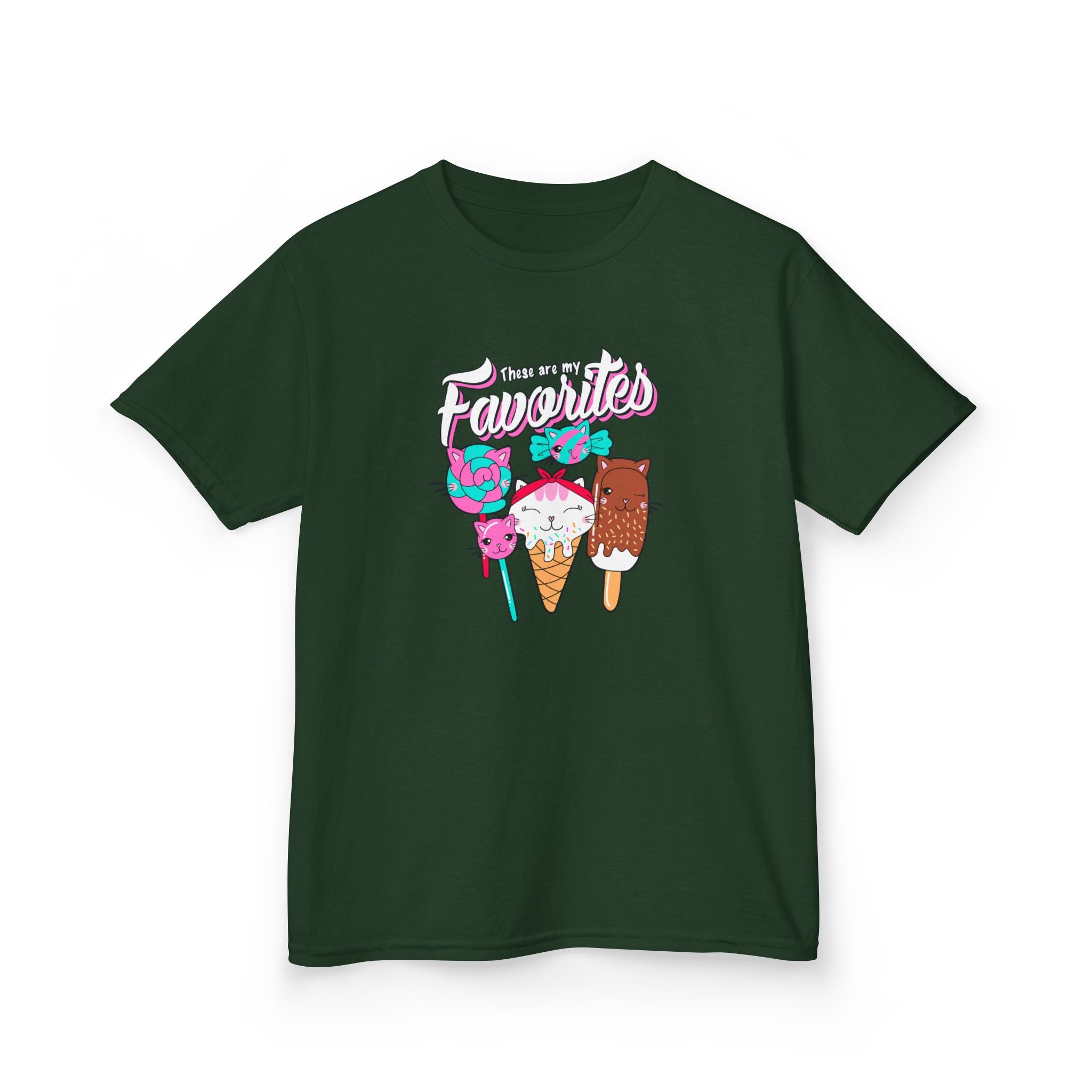 Ice Cream Favorites Kids Heavy Cotton Tee, Fun Summer T-Shirt, Cute Kids Apparel, Birthday Gift, Playdate Top