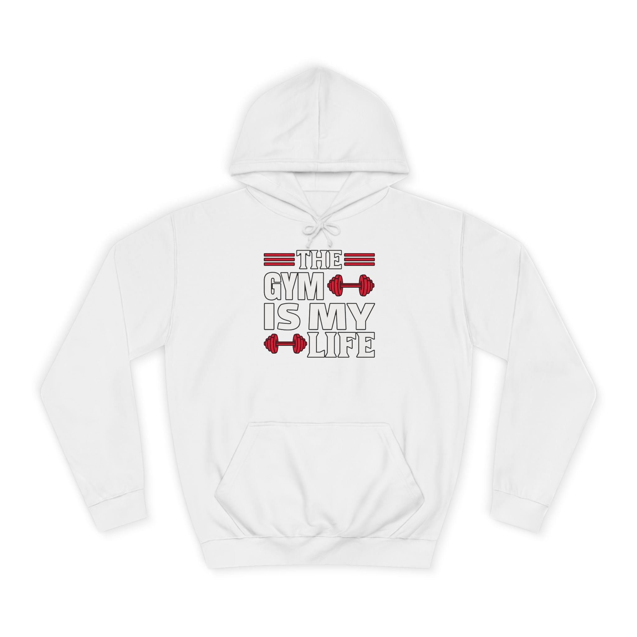 Gym Life Unisex Hoodie, Workout Sweatshirt, Fitness Apparel, Gift for Gym Lovers, College Casual Wear