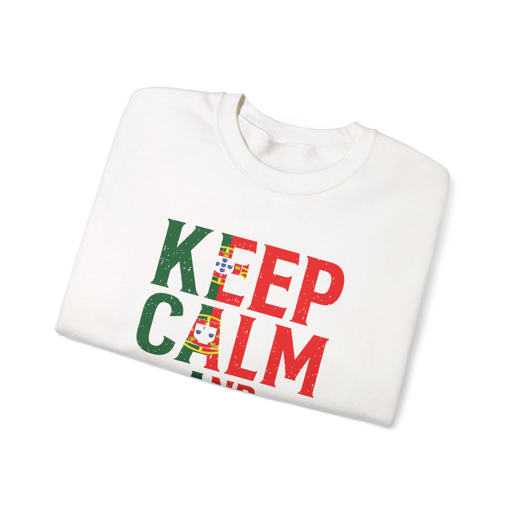Keep Calm and Love Portugal Sweatshirt, Cozy Crewneck for Portugal Lovers, Great for Travel, Holidays, Birthdays, Gift
