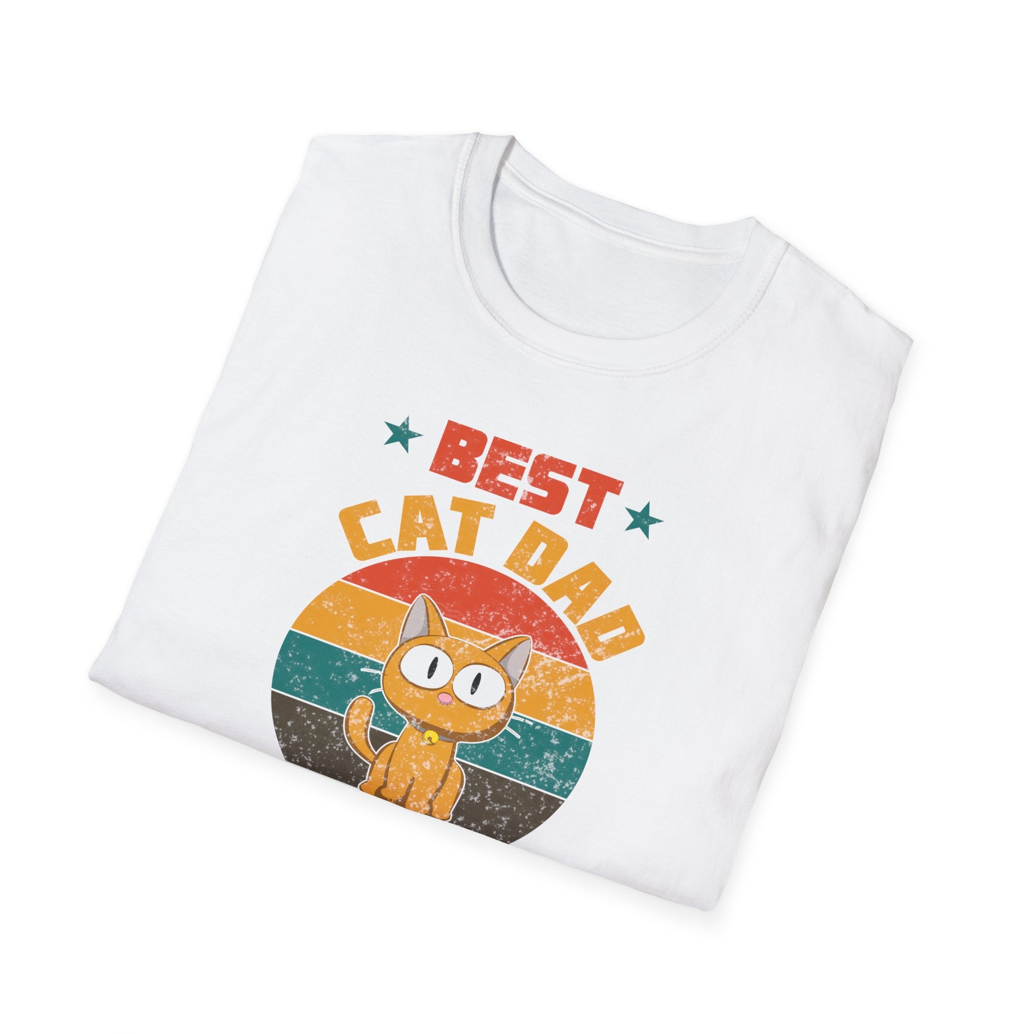 Best Cat Dad Ever T-Shirt | Funny Cat Lover Gift | Unisex Softstyle Tee | Perfect for Father's Day, Birthdays, Pet Owners