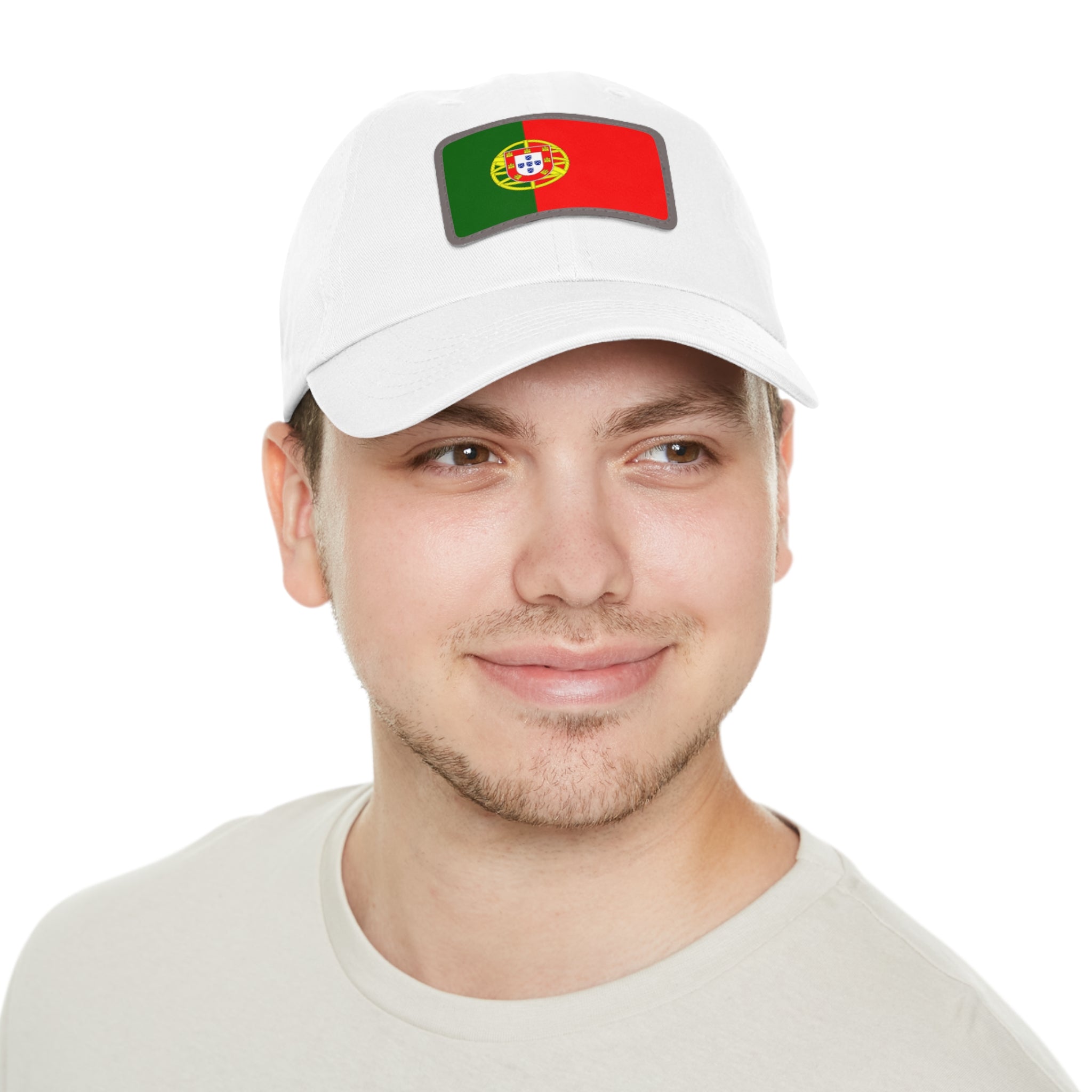 Portugal Flag Leather Patch Dad Hat – Vintage Rectangular Emblem Cap