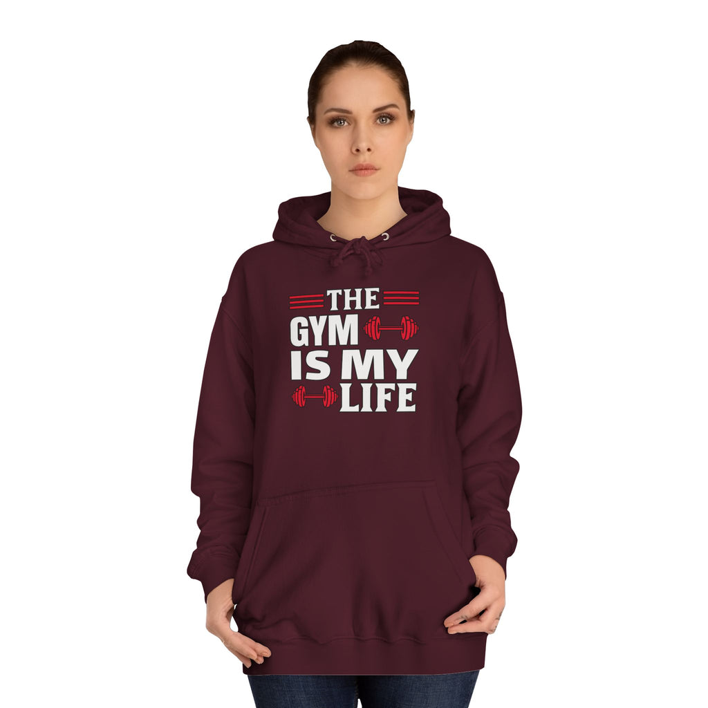Gym Life Unisex Hoodie, Workout Sweatshirt, Fitness Apparel, Gift for Gym Lovers, College Casual Wear