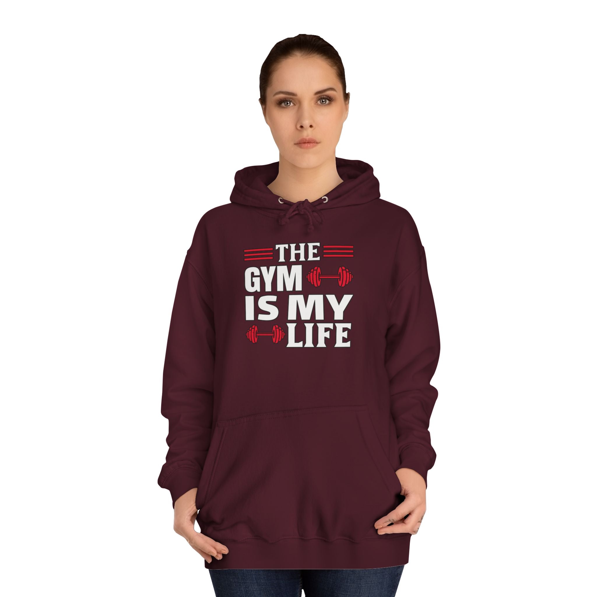 Gym Life Unisex Hoodie, Workout Sweatshirt, Fitness Apparel, Gift for Gym Lovers, College Casual Wear
