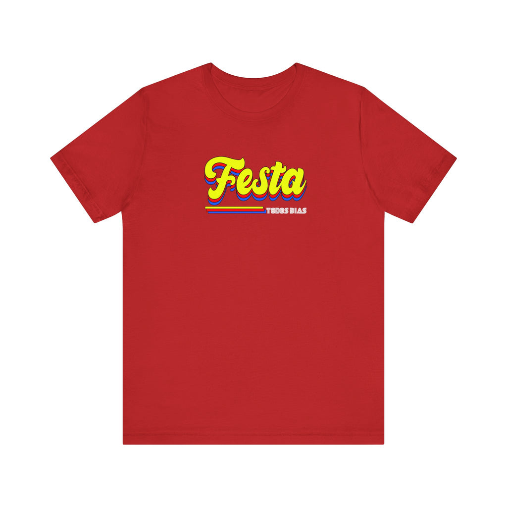 Festa Retro Stripe Tee — "Festa" Graphic T-Shirt