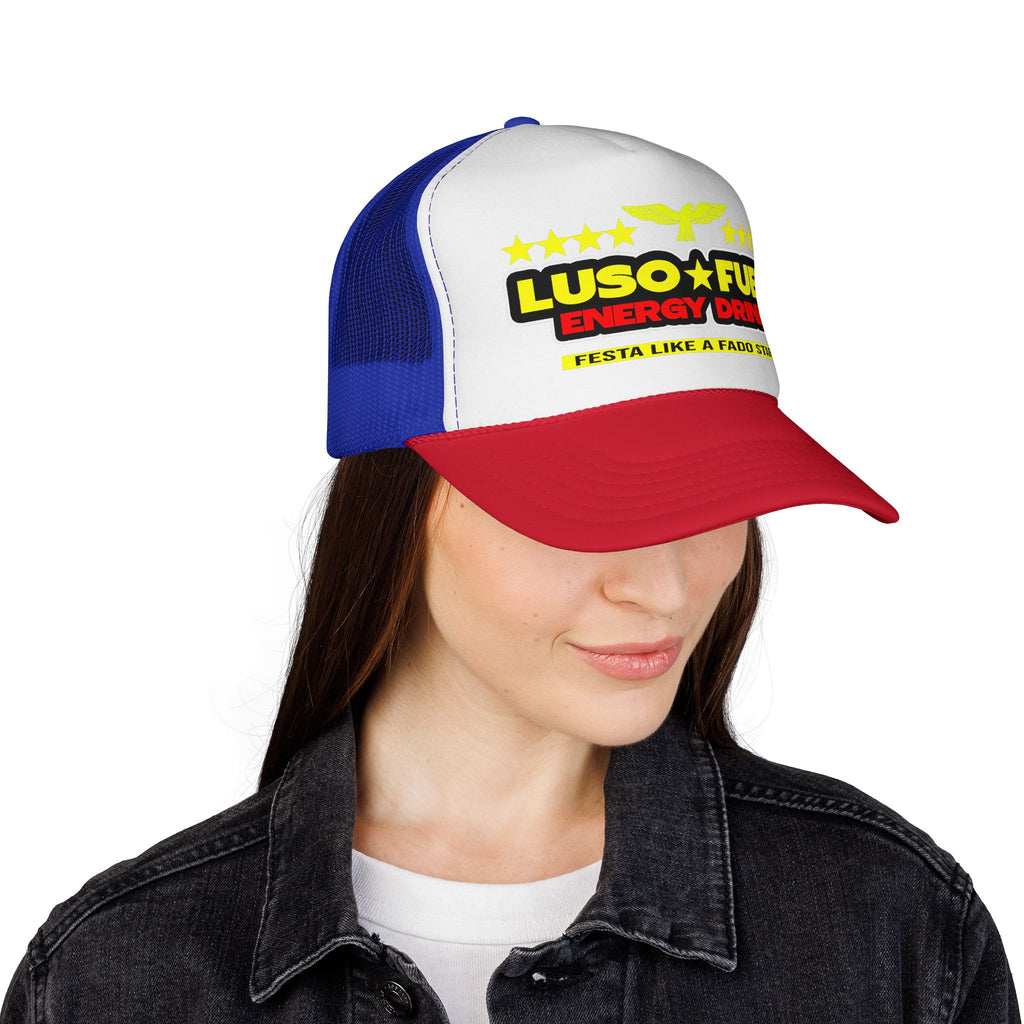 Luso Fuel Energy Party Trucker Cap, Unisex Hat, Festival Headwear, Outdoor Gear, Sports Accessories, Gift for Party Lovers