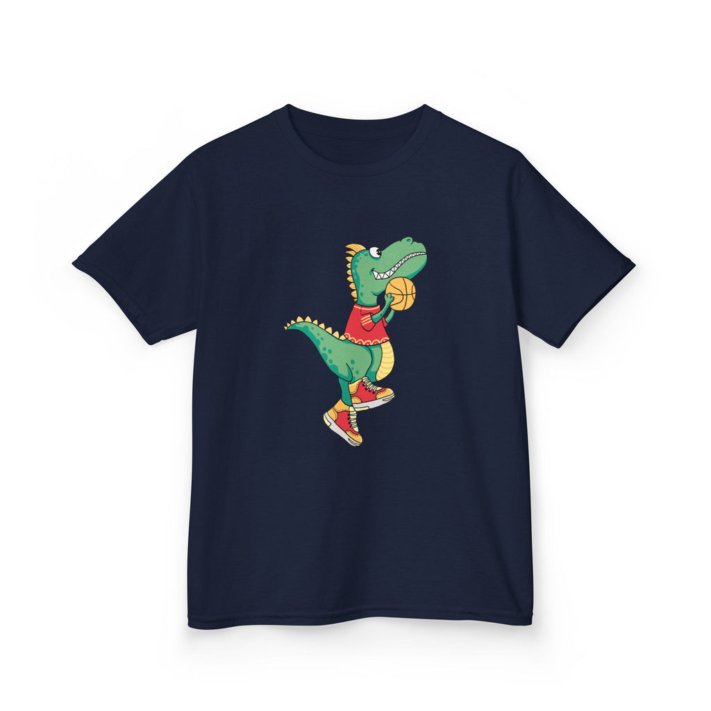 Dinosaur Basketball Kids Tee Fun Graphic Tee for Boys & Girls, Perfect for Birthdays, Playdates, Sports Events, Summer