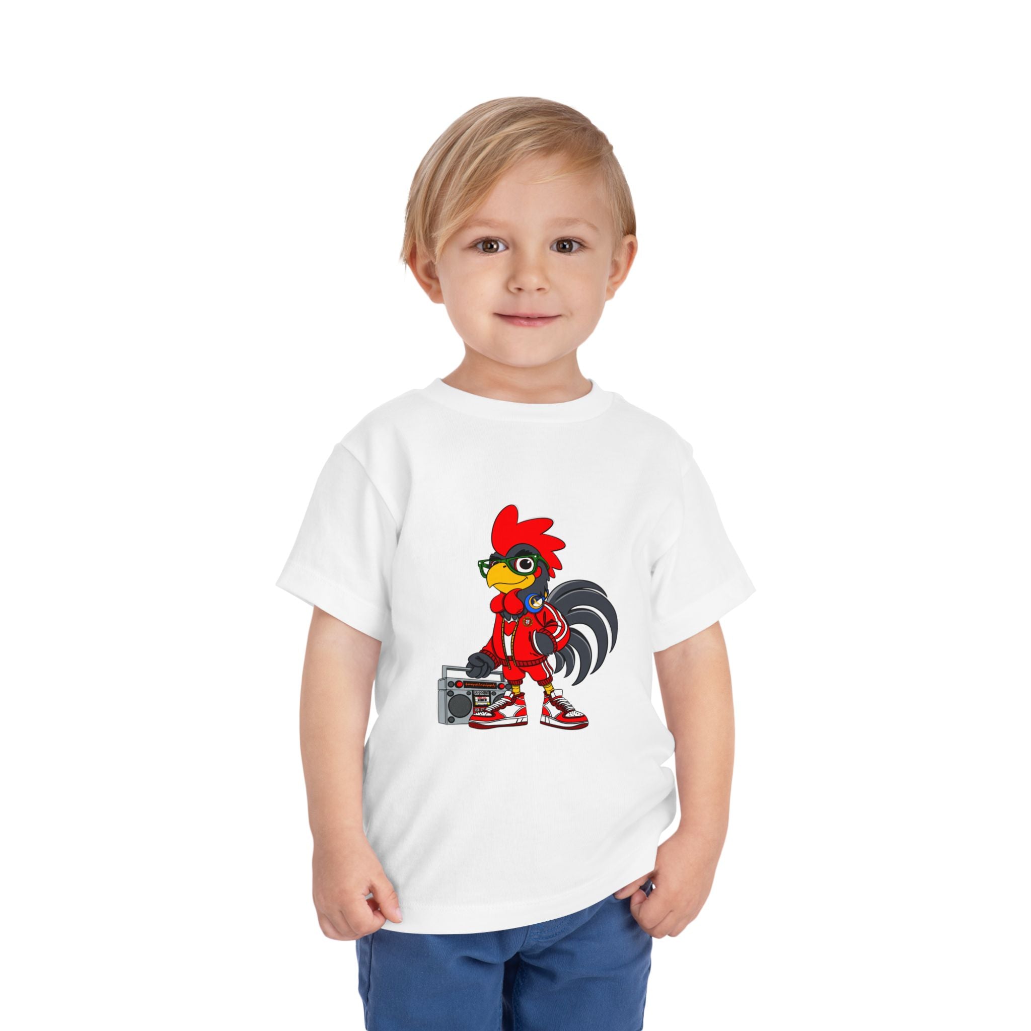 Hip-Hop Rooster Kids Tee, Toddler Short Sleeve Shirt, Fun T-Shirt, Hipster Apparel for Kids, Birthday Gift for Boys, Fun Theme Party