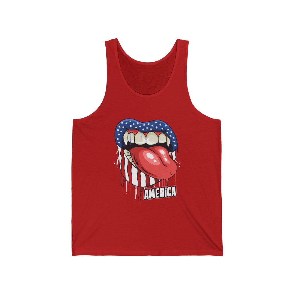 Bold Graphic Unisex Jersey Tank - Express Your Patriotism, Summer Fashion, BBQ Parties, Independence Day, Casual Wear, Music Festivals