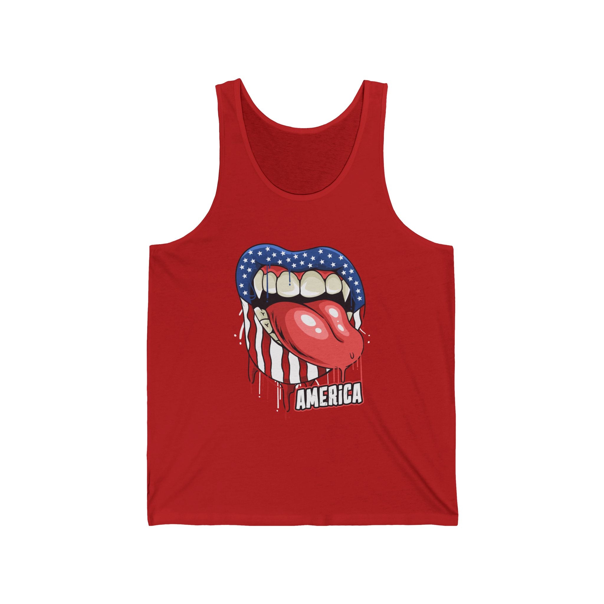 Bold Graphic Unisex Jersey Tank - Express Your Patriotism, Summer Fashion, BBQ Parties, Independence Day, Casual Wear, Music Festivals