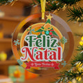 Feliz Natal Boas Festas Glass Ornaments