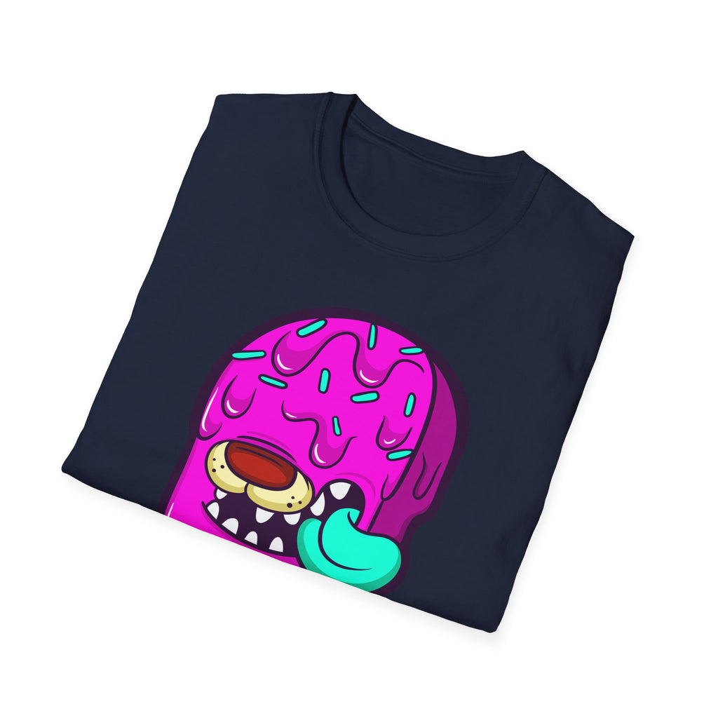 Funny Ice Cream Monster Unisex T-Shirt for Summer Fun, Cute Graphic Tee, Gift for Ice Cream Lovers, Summer Party Shirt, Quirky Gift Idea