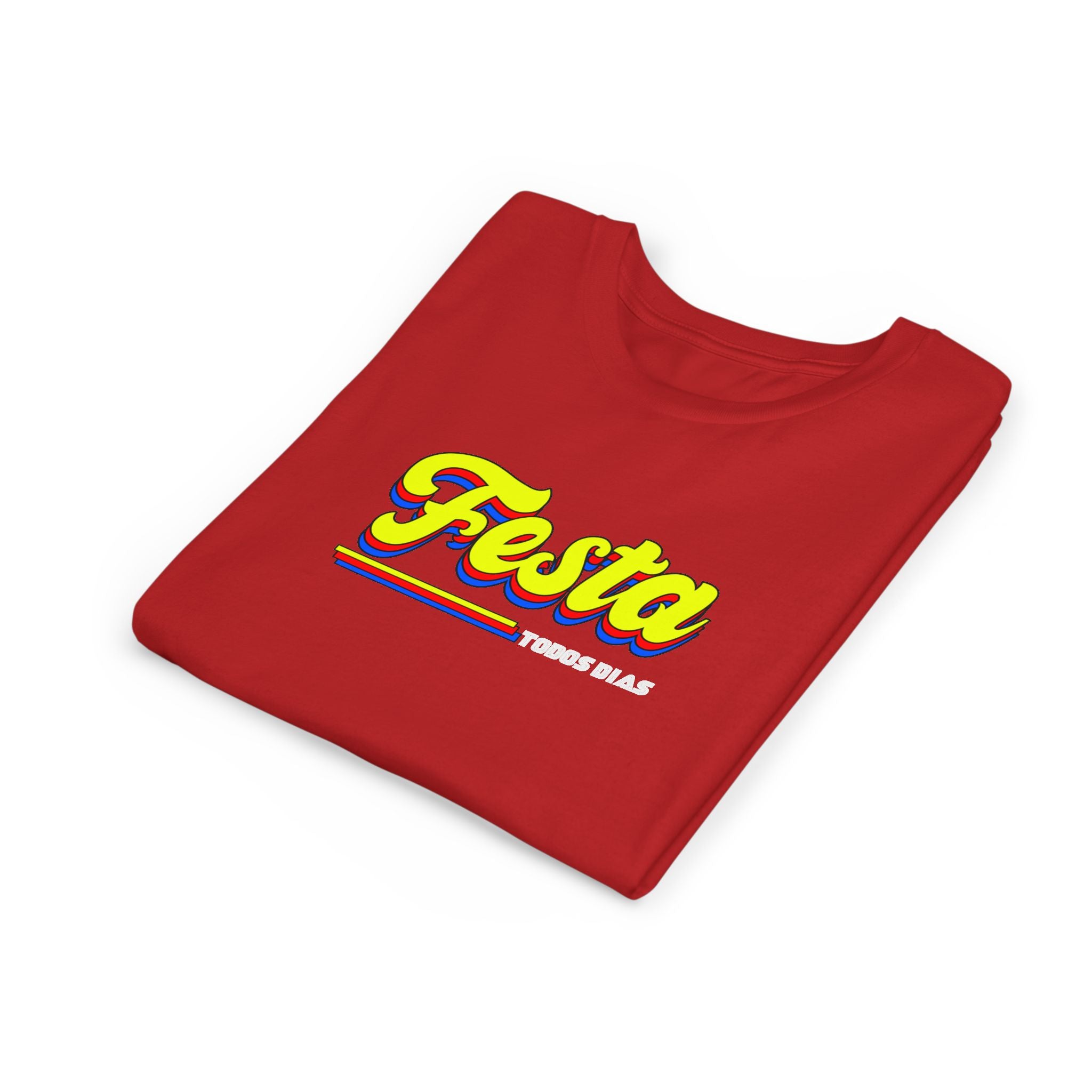Festa Youth Tee — Bright Retro "Festa Todos Dias" Kids Shirt