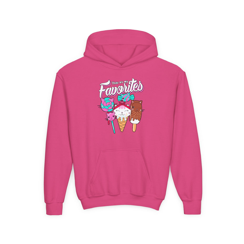 Cute Ice Cream Favorites Youth Hoodie, Summer Apparel, Kids Sweatshirt, Birthday Gift, Cartoon Ice Cream Design