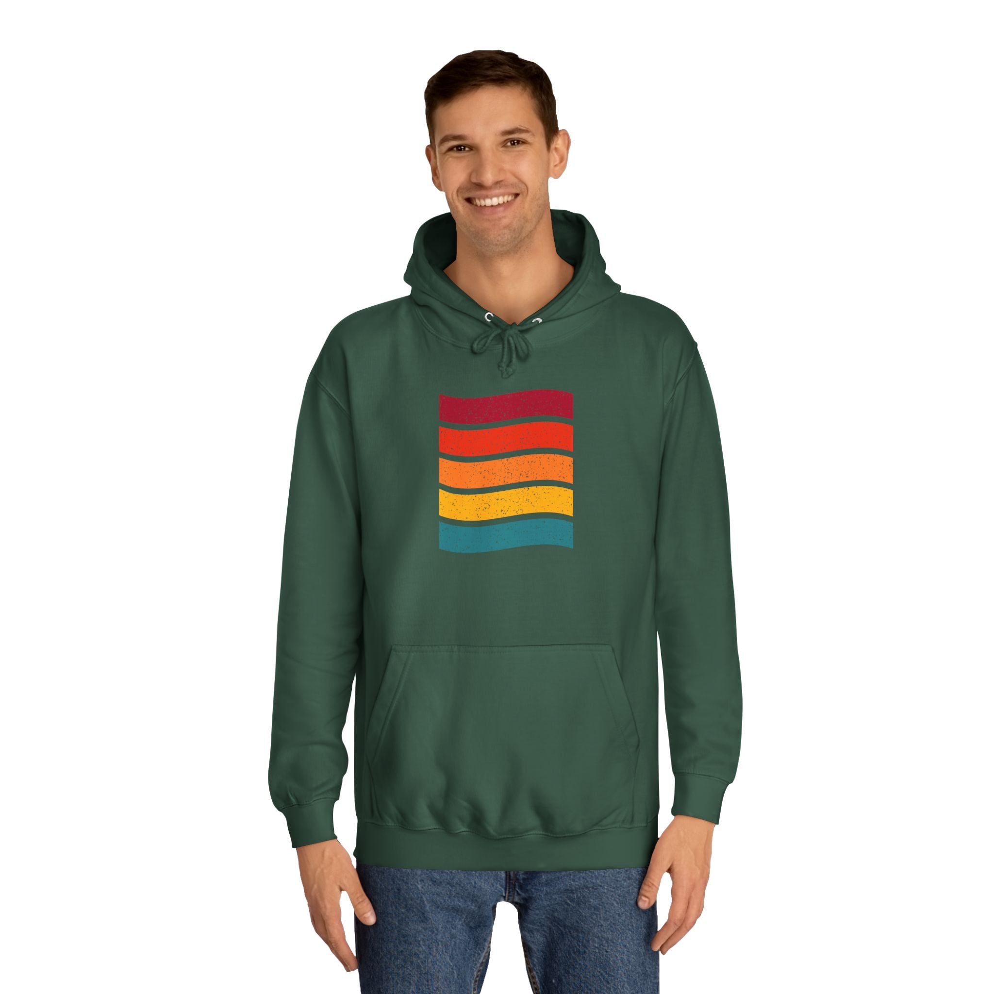 Colorful Stripe Unisex College Hoodie | Cozy Casualwear, Gifts for Students, Fall Fashion, College Events, Lounge Wear