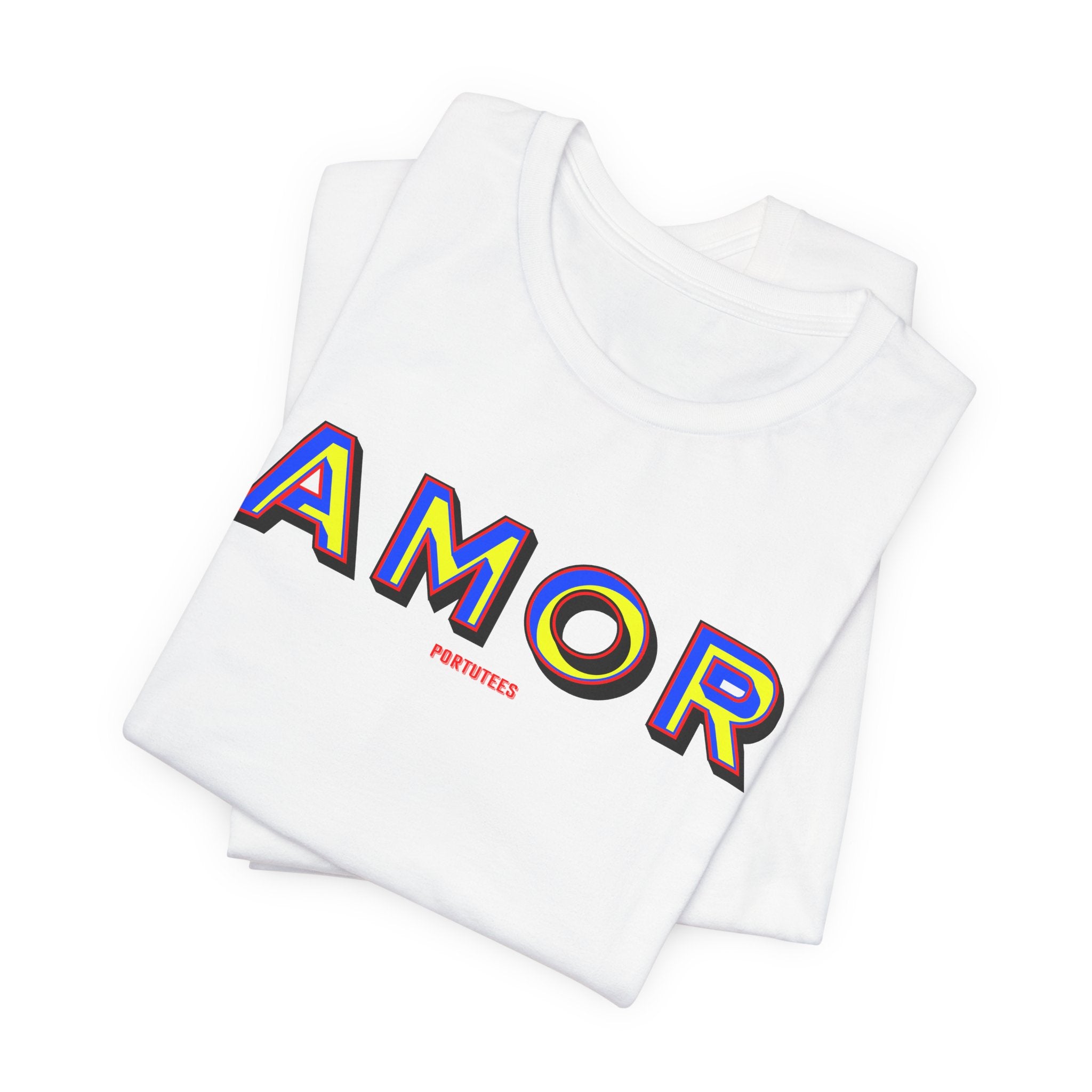 AMOR Graphic Tee — Colorful Retro Love T-Shirt