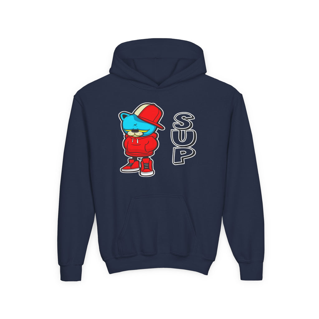 Cool Cat Youth Hoodie - Fun & Trendy, Kid's Pullover, Children's Jumper, Teen Hooded Sweatshirt, Youth Sweatshirt, Cat Lover Gift