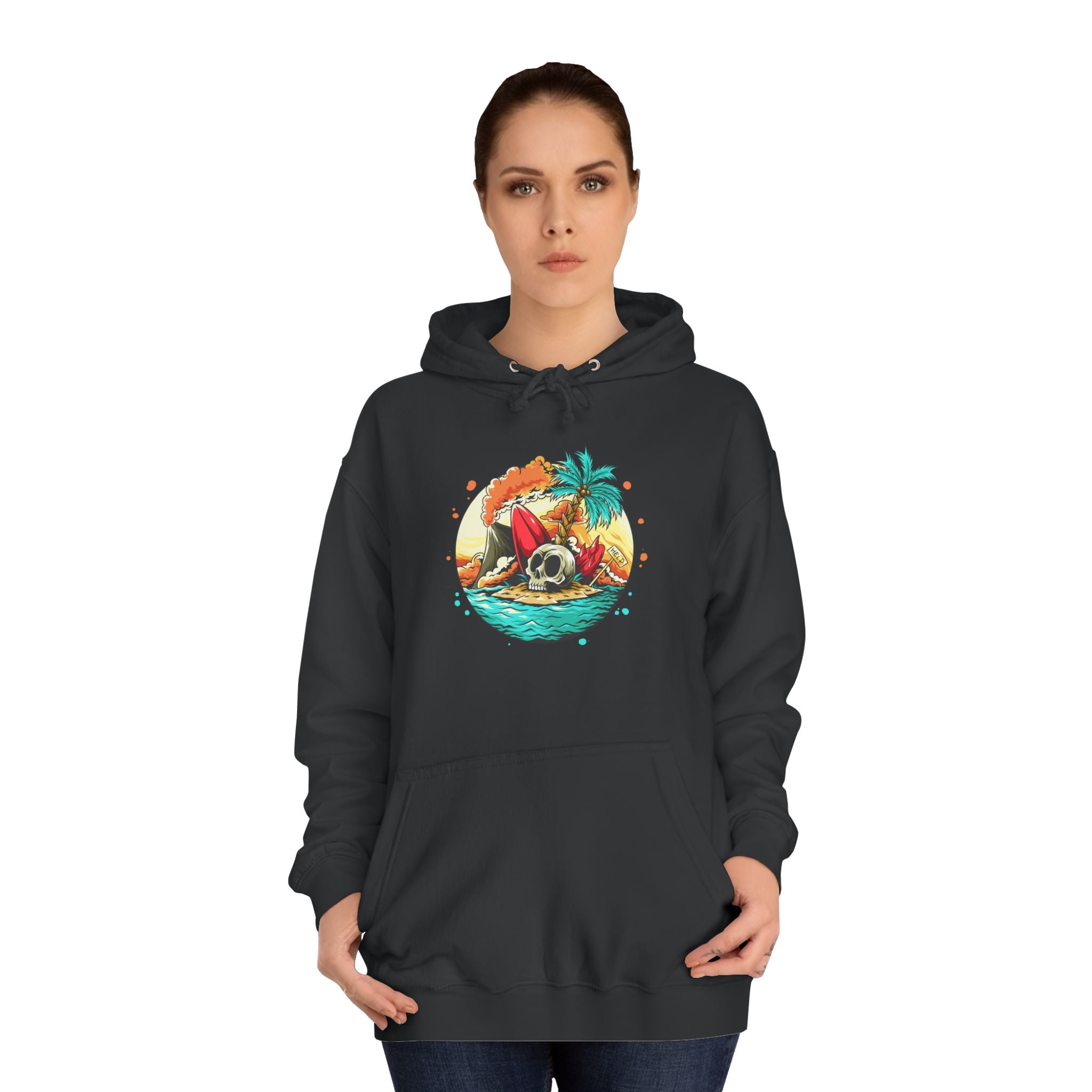 Tropical Paradise Unisex College Hoodie, Beach Vibes Sweatshirt, Summer Gift, Vacation Apparel, Cozy Hooded Pullover, Casual Wear