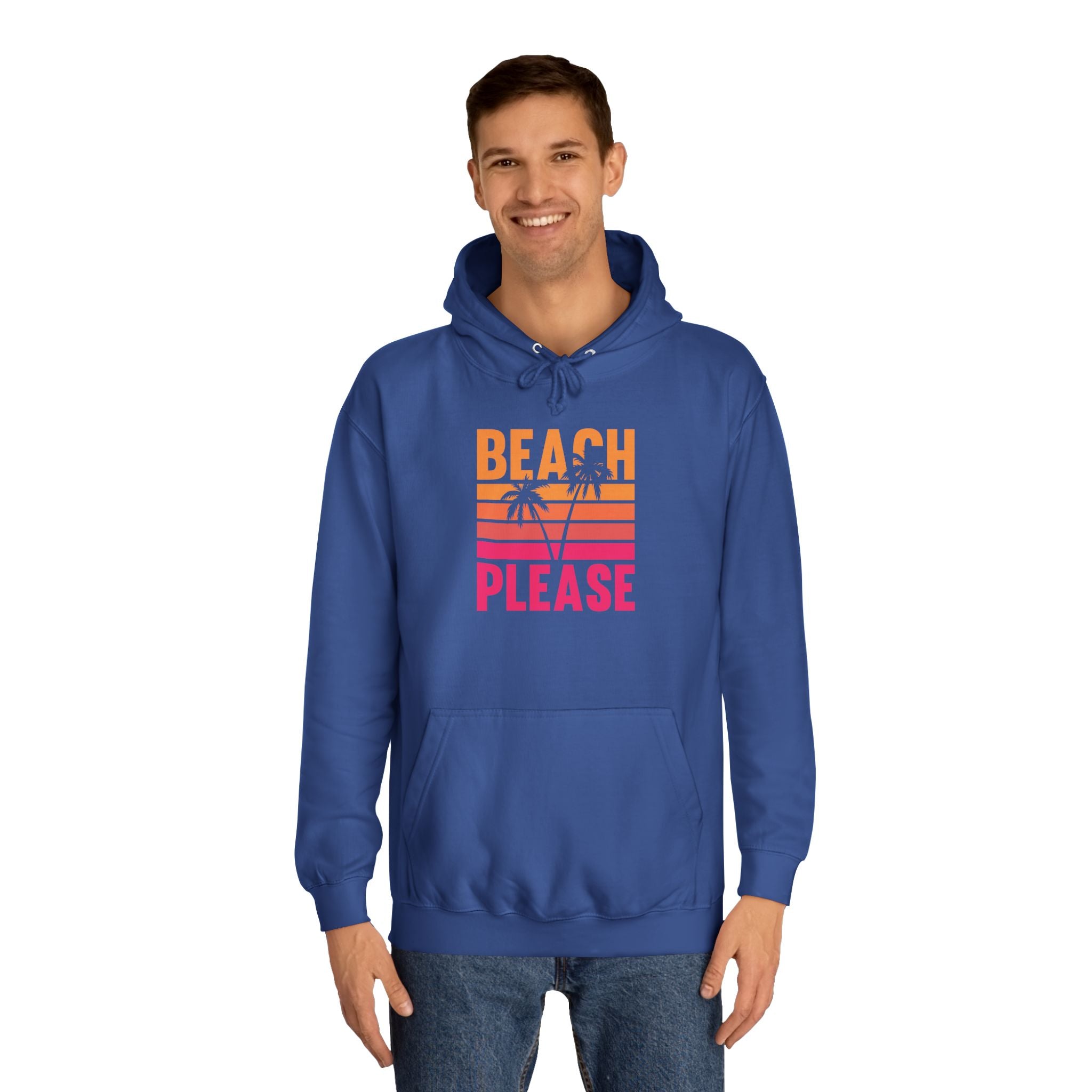 Beach Please Hoodie, Unisex College Hoodie, Summer Vibe Sweatshirt, Perfect for Beach Lovers, Great for Vacations, Gift for Friends