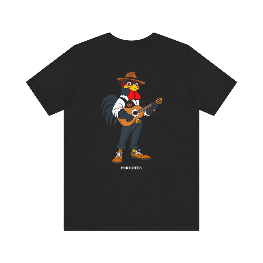 Fado Rooster Music Tee | Unisex Jersey Short Sleeve Tee, Funny Animal Shirt, Gift for Musicians, Casual Style, Chicken Lover Apparel,