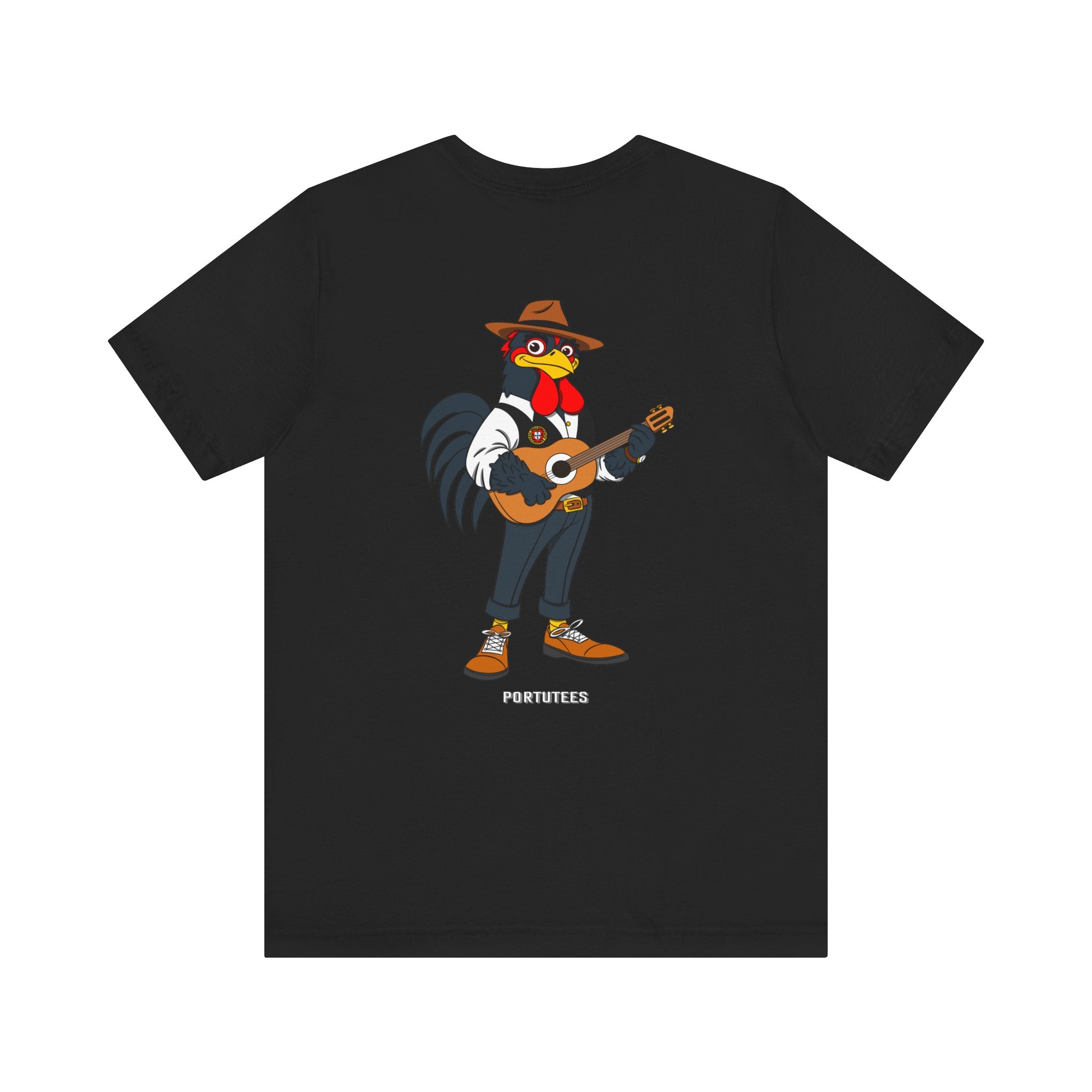 Fado Rooster Music Tee | Unisex Jersey Short Sleeve Tee, Funny Animal Shirt, Gift for Musicians, Casual Style, Chicken Lover Apparel,
