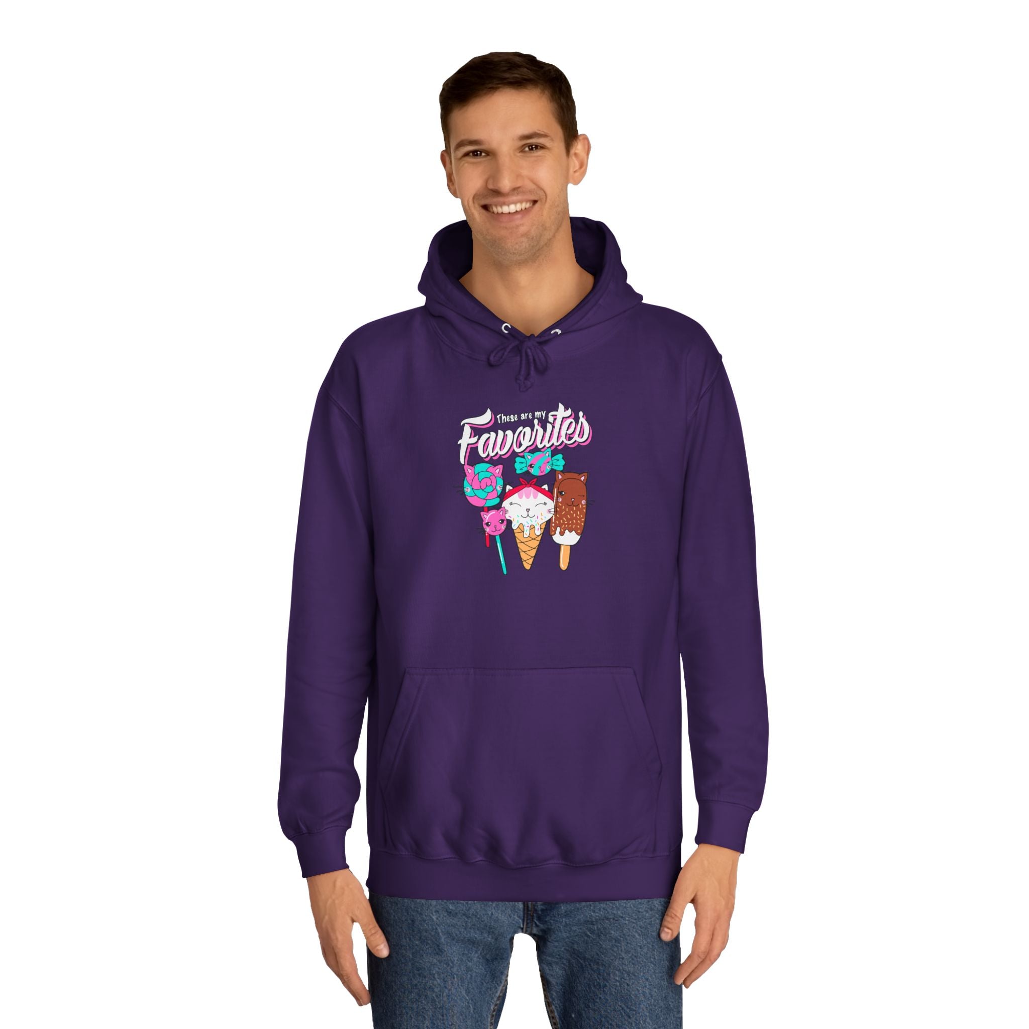 Ice Cream Favorites Unisex Hoodie - Cute Ice Cream Lover Sweatshirt, Ice Cream Gift, Ice Cream Hooded Pullover, Ice Cream Apparel, Ice Cream