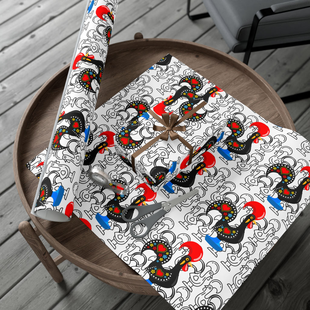 Festive Barcelos Rooster Gift Wrap Papers - Stylish and Playful Wrapping for All Occasions