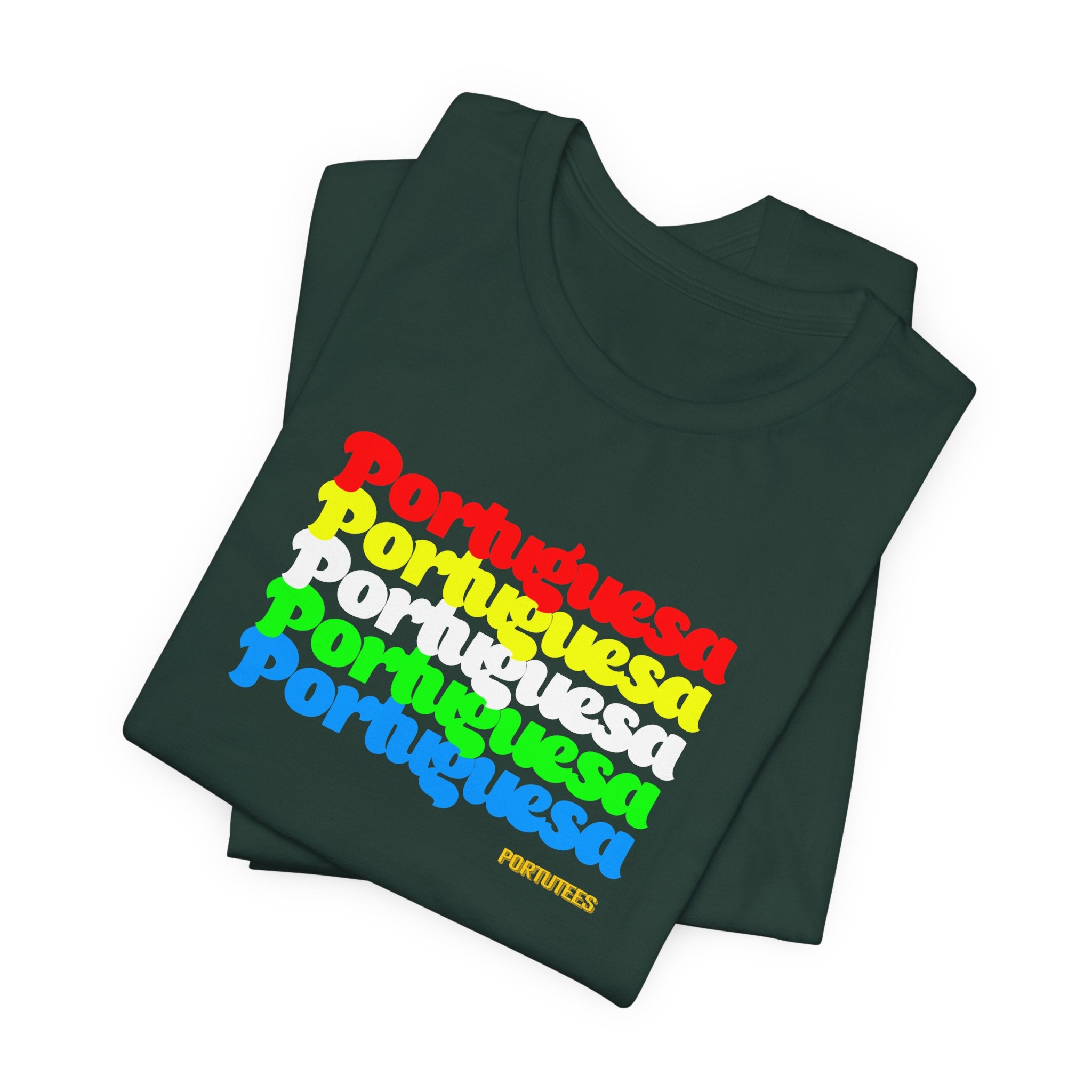 Portuguese Retro Rainbow Tee — "Portuguesa" Graphic T-Shirt