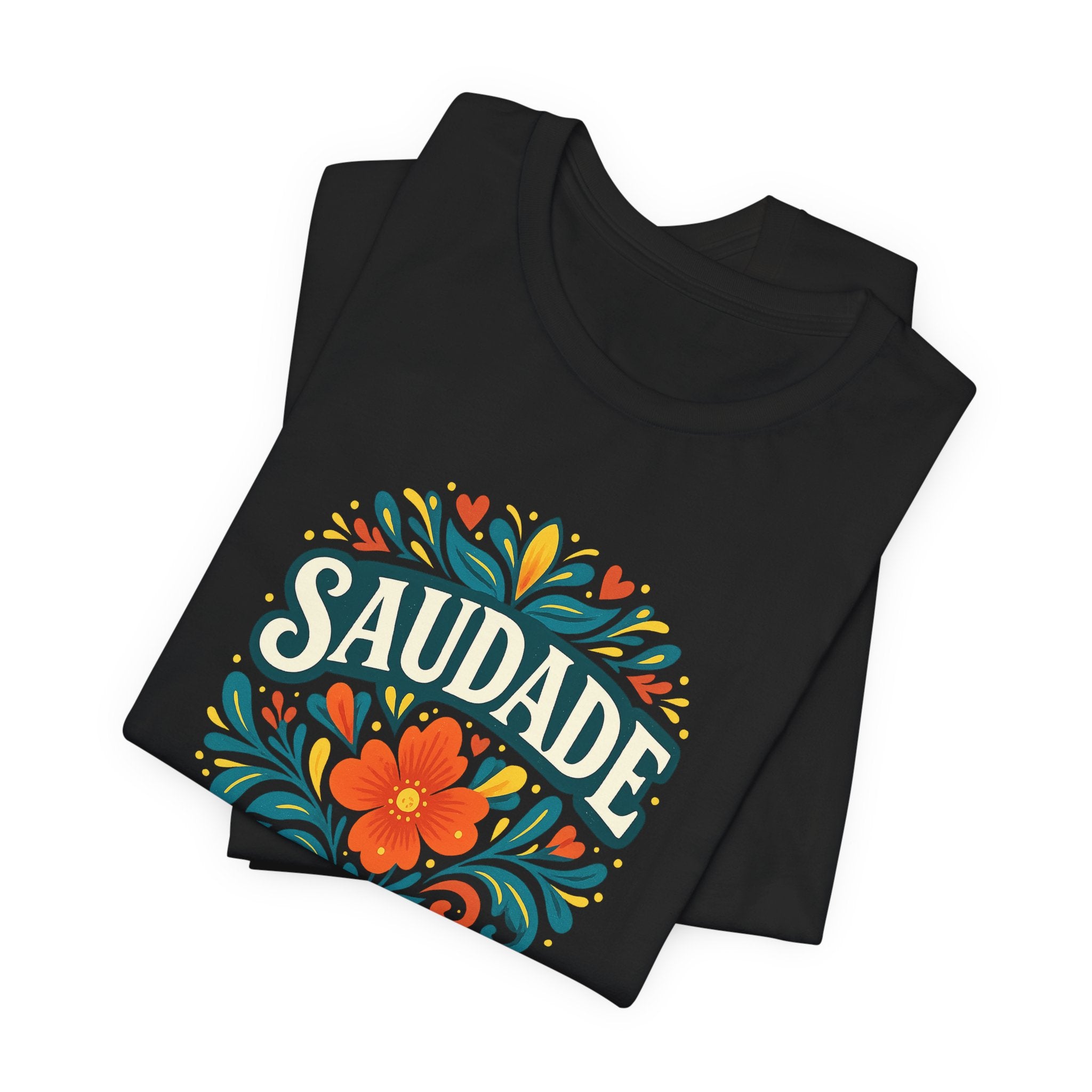 Saudade Floral Graphic Tee — Vintage Portuguese Nostalgia T-Shirt