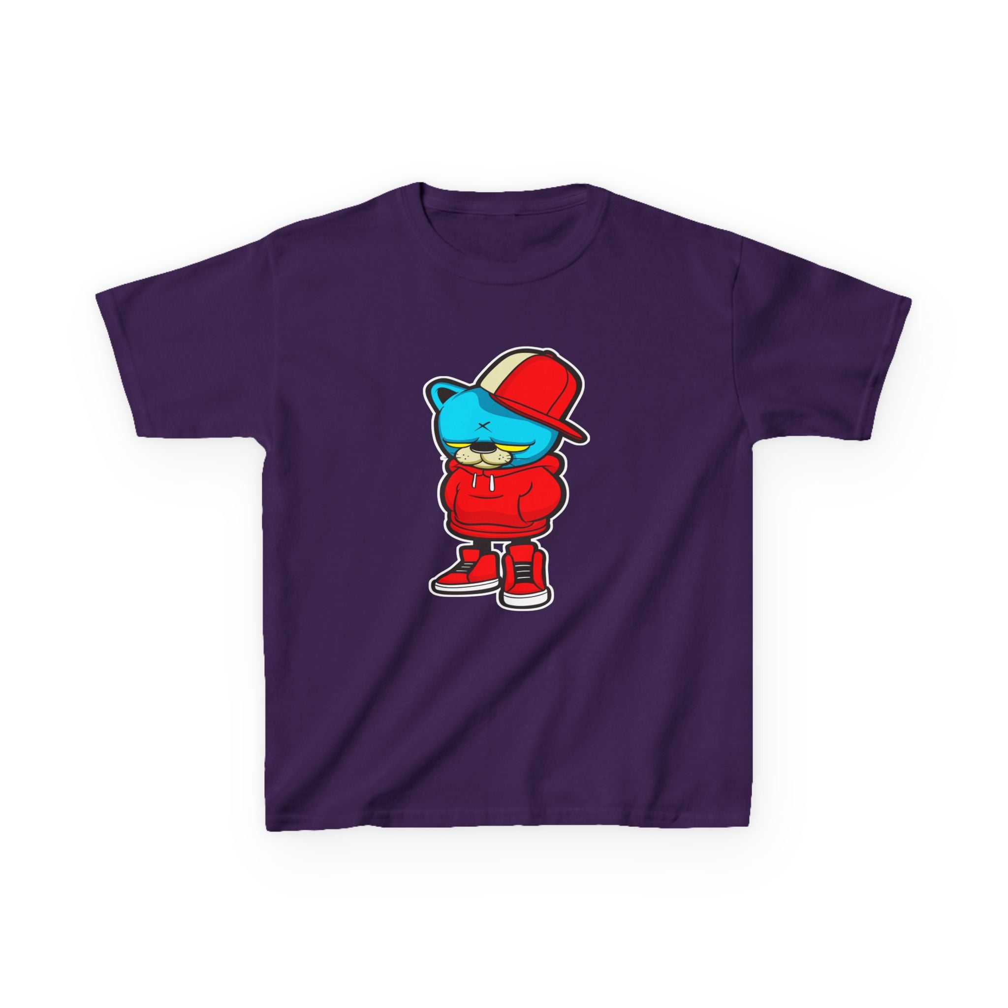 Cool Cartoon Bear Kids Tee, Trendy Youth T-Shirt, Hipster Gift, Cartoon Character Apparel, Streetwear for Kids