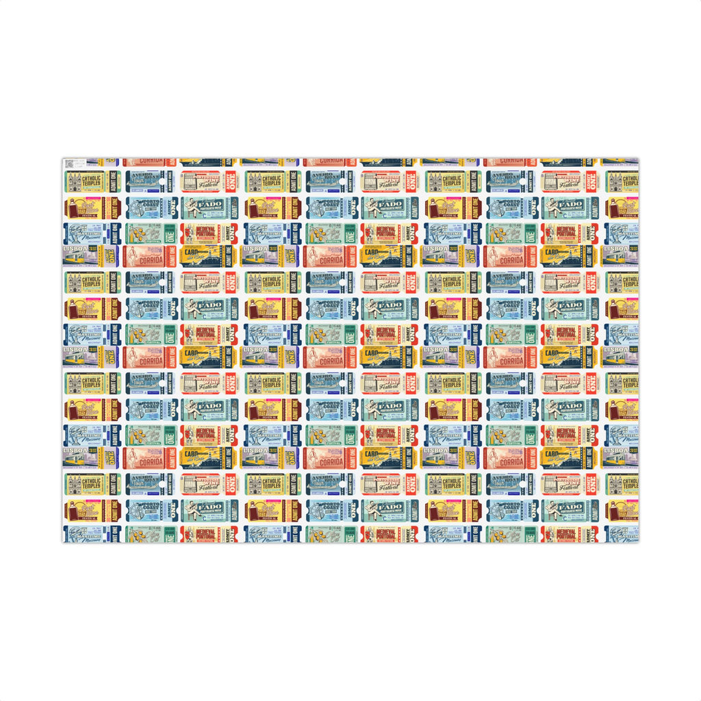 Portugal Travel Tickets Gift Wrap Papers - Unique Wrapping, Holiday Gifts, Birthday Parties, Eco-Friendly Packaging, Special Occasions