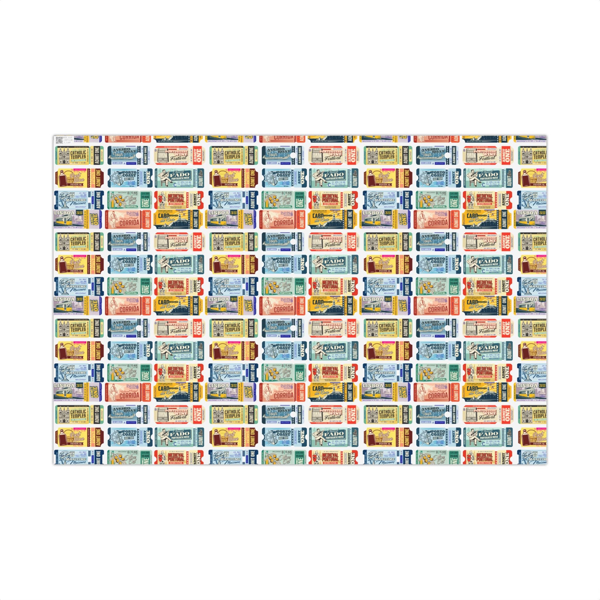 Portugal Travel Tickets Gift Wrap Papers - Unique Wrapping, Holiday Gifts, Birthday Parties, Eco-Friendly Packaging, Special Occasions