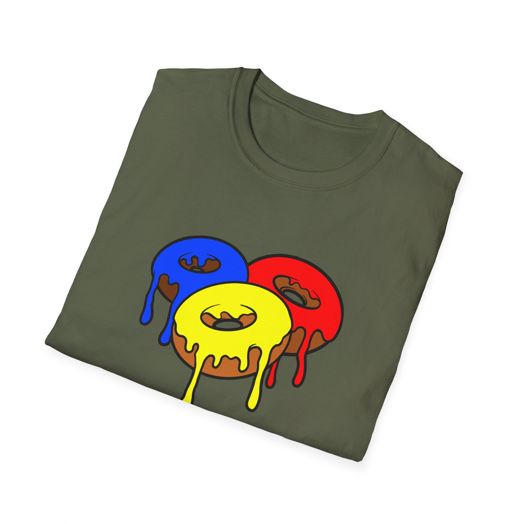 Colorful Dripping Donuts Unisex T-Shirt, Foodie Tee, Summer Outfit, Gift for Bakers, Casual Wear, Sweet Treat Apparel