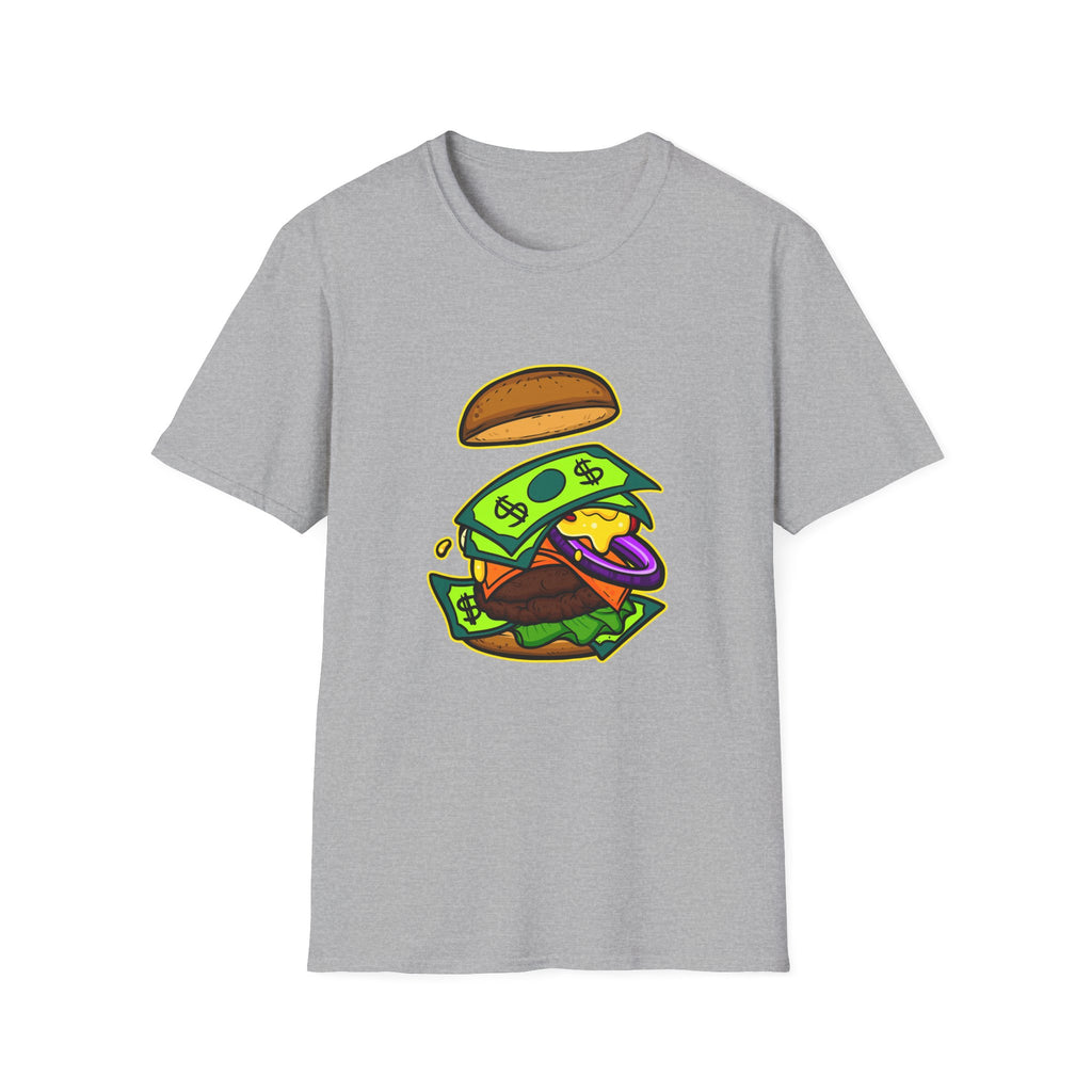 Money Burger Unisex T-Shirt, Funny Foodie Shirt, Perfect for Food Lovers, Gift for Burger Enthusiasts, Casual Weekend Tee, Streetwear