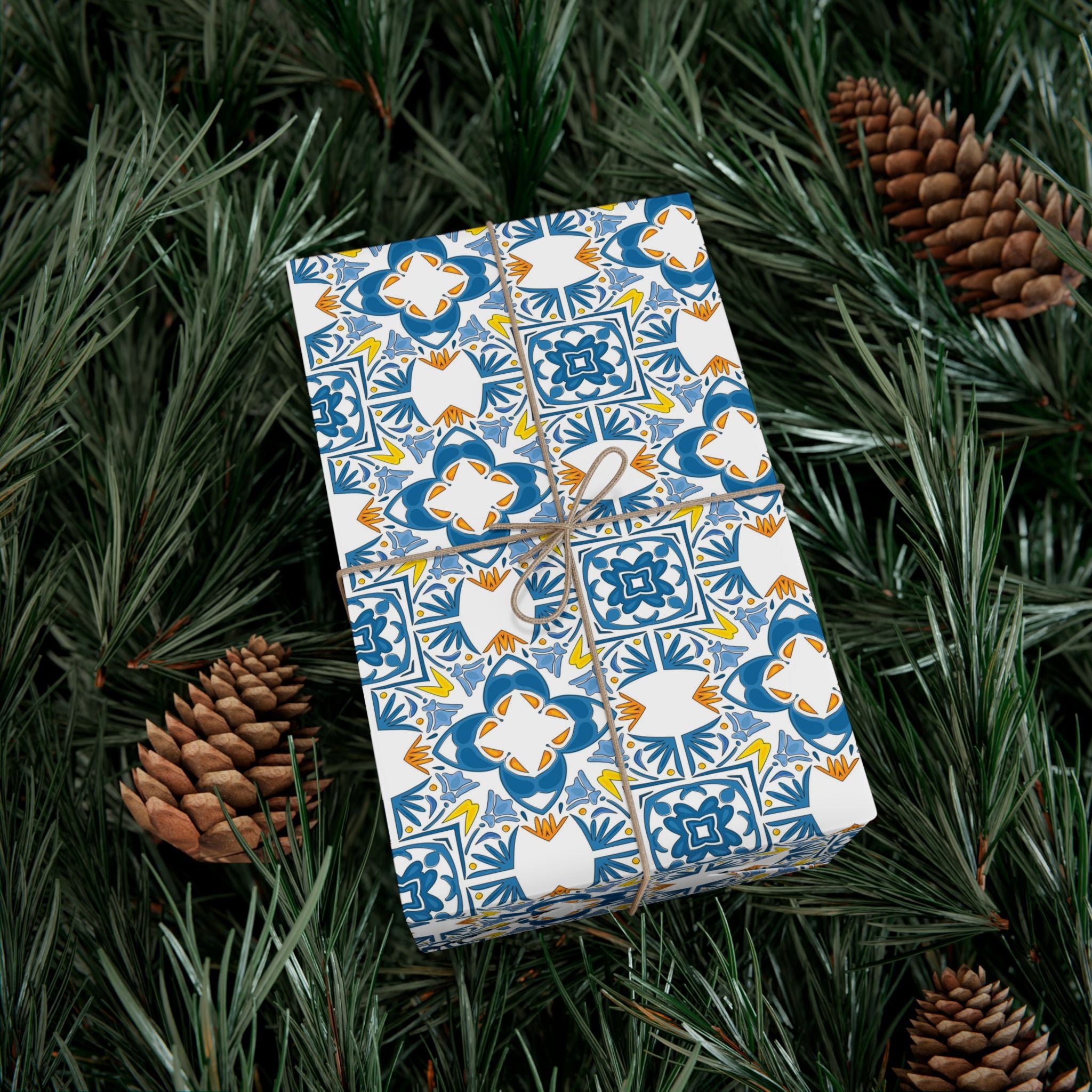 Portuguese Azulejos Gift Wrapping Paper for Special Occasions, Parties, Weddings, and Holidays