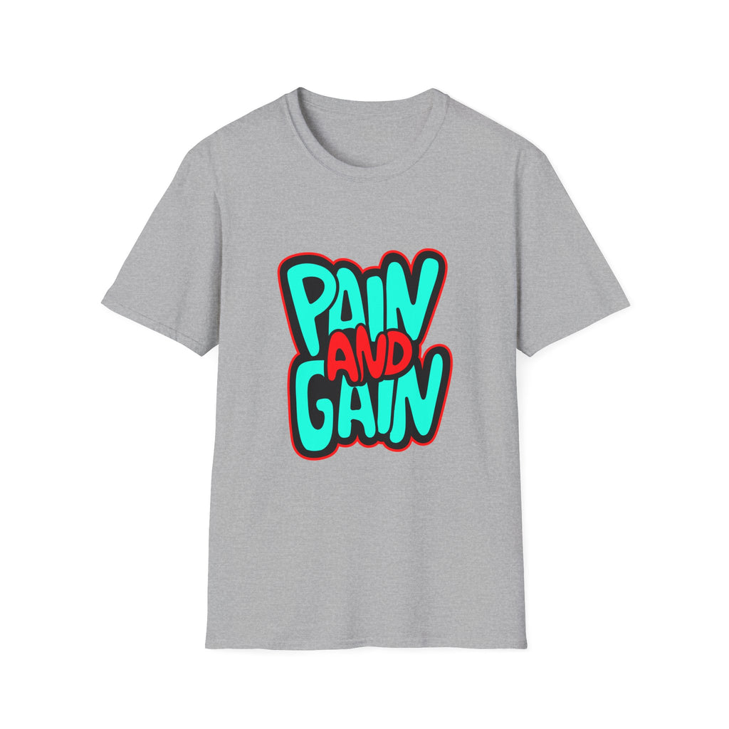 Pain and Gain Inspirational Unisex T-Shirt, Motivational Tee for Fitness Enthusiasts, Workout Apparel, Gift for Gym Lovers, Casual Wear,