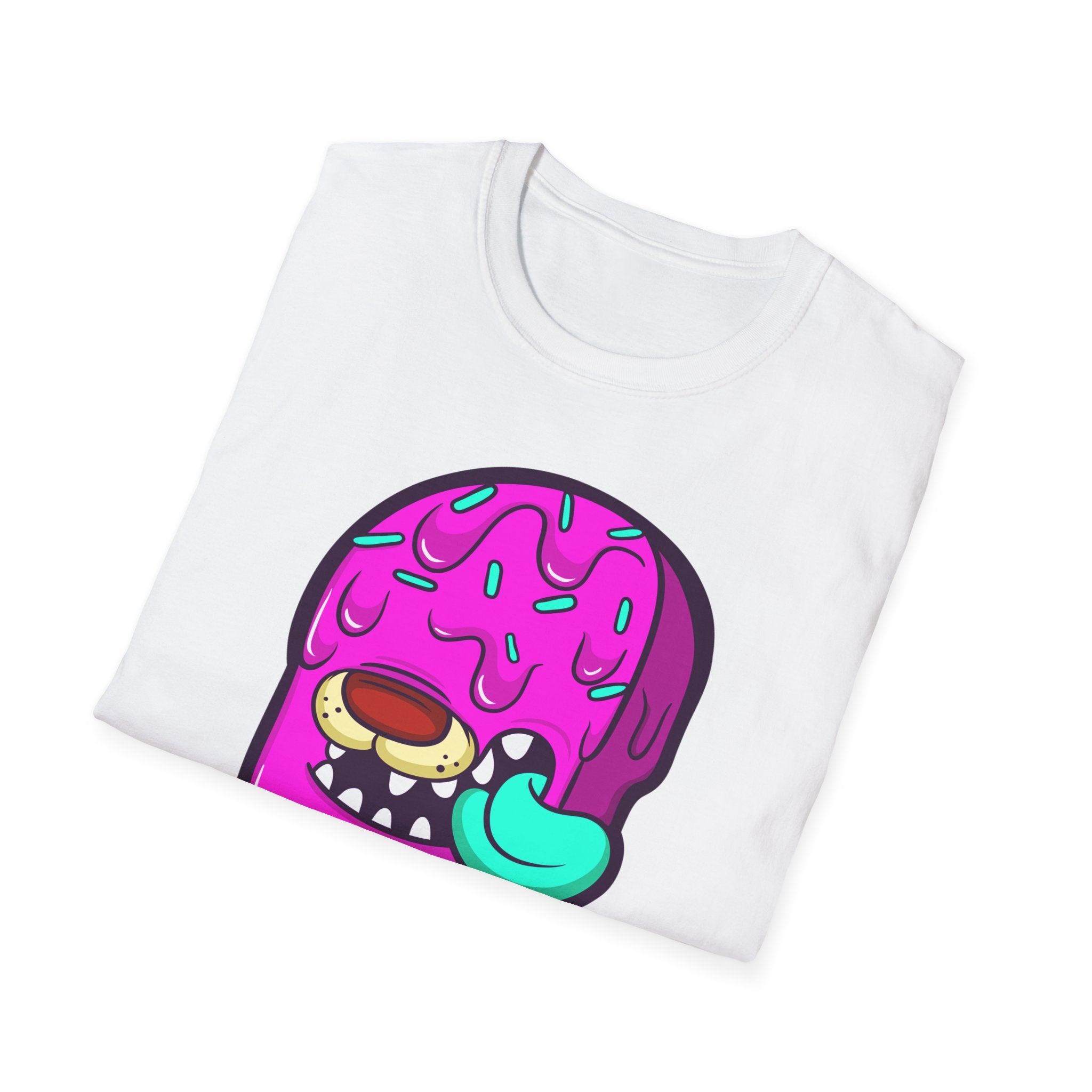 Funny Ice Cream Monster Unisex T-Shirt for Summer Fun, Cute Graphic Tee, Gift for Ice Cream Lovers, Summer Party Shirt, Quirky Gift Idea