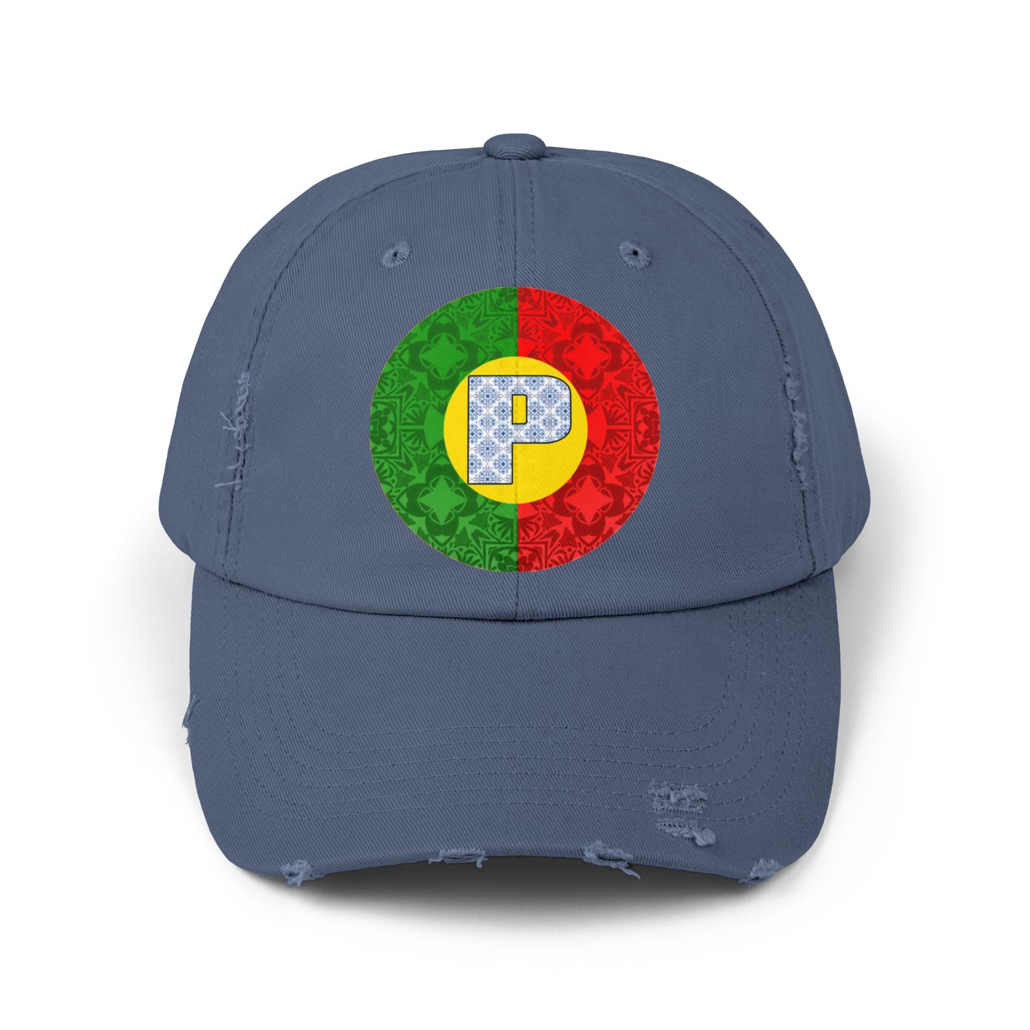 PORTUGAL Unisex Distressed Cap Colorful Portugal Flag Design, Perfect for Casual Outfits, Gift for Sports Fans, Summer Accessories, Festival