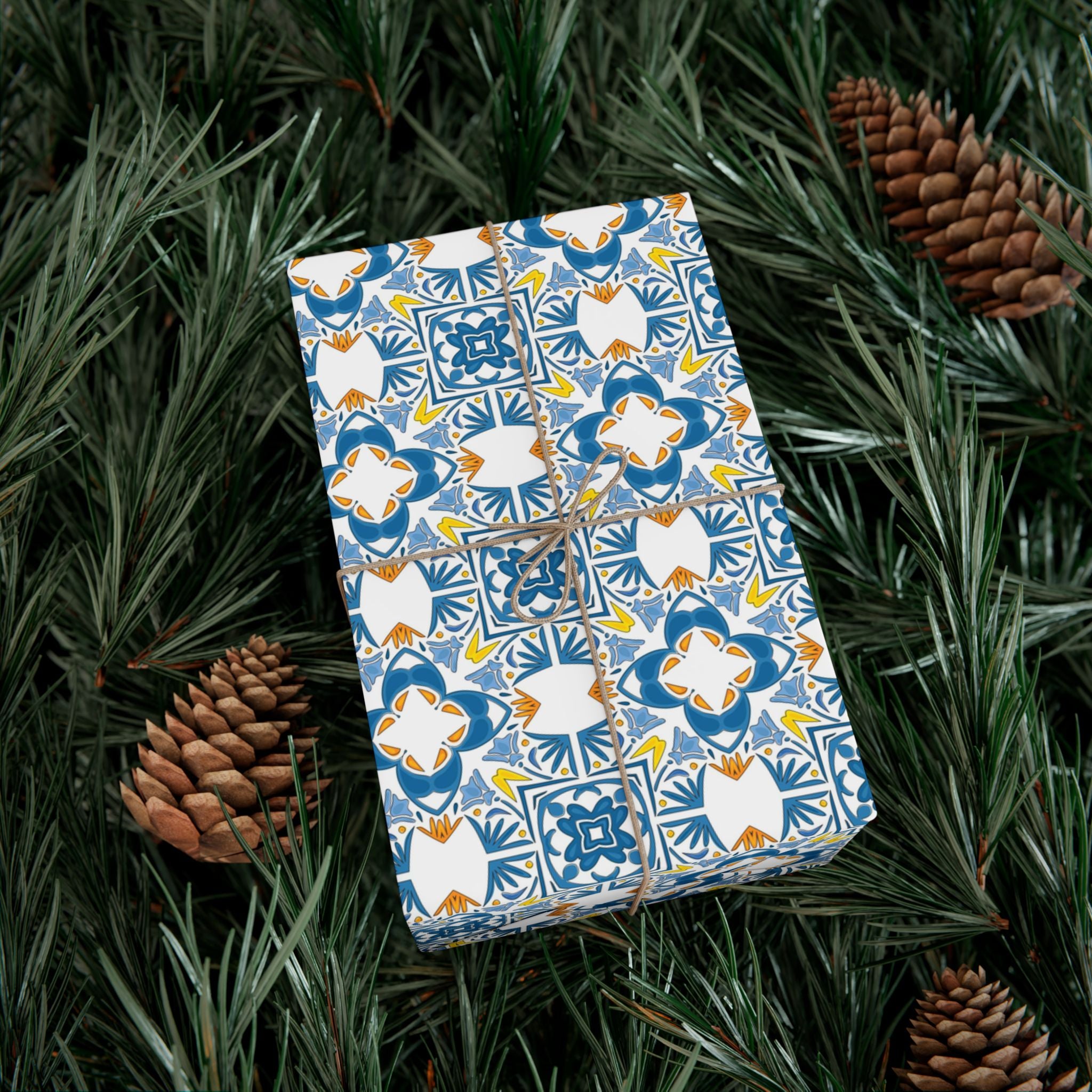Portuguese Azulejos Gift Wrapping Paper for Special Occasions, Parties, Weddings, and Holidays