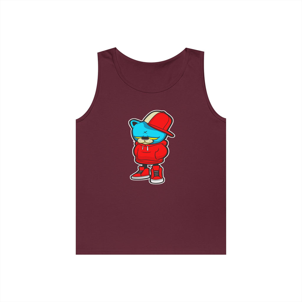 Cool Urban Bear Unisex Heavy Cotton Tank Top, Casual Streetwear, Summer Outfit, Gift for Friends, Cool Graphic Tee