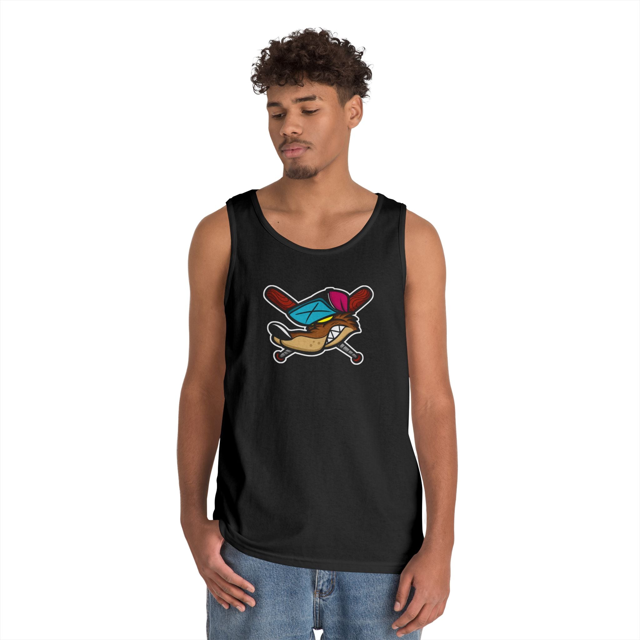Playful Cartoon Graphic Tank Top, Fun Summer Apparel for Sport Lovers, Gift for Gamers, Casual Wear, Ideal for Birthdays, Beach Days