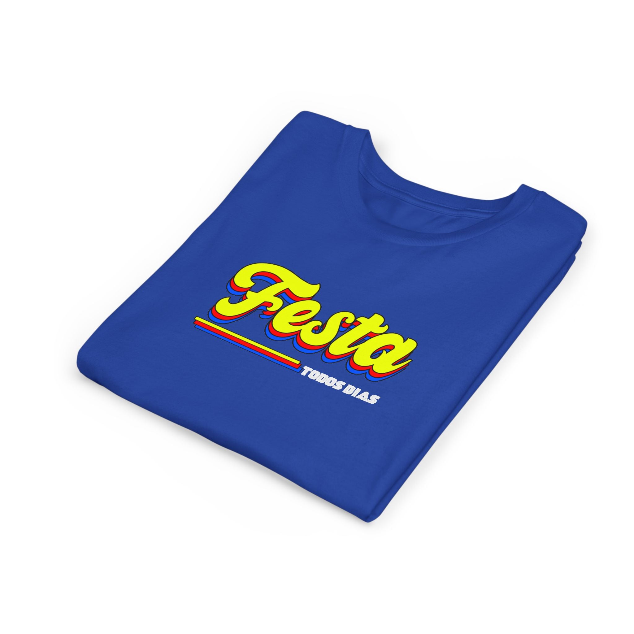 Festa Youth Tee — Bright Retro "Festa Todos Dias" Kids Shirt